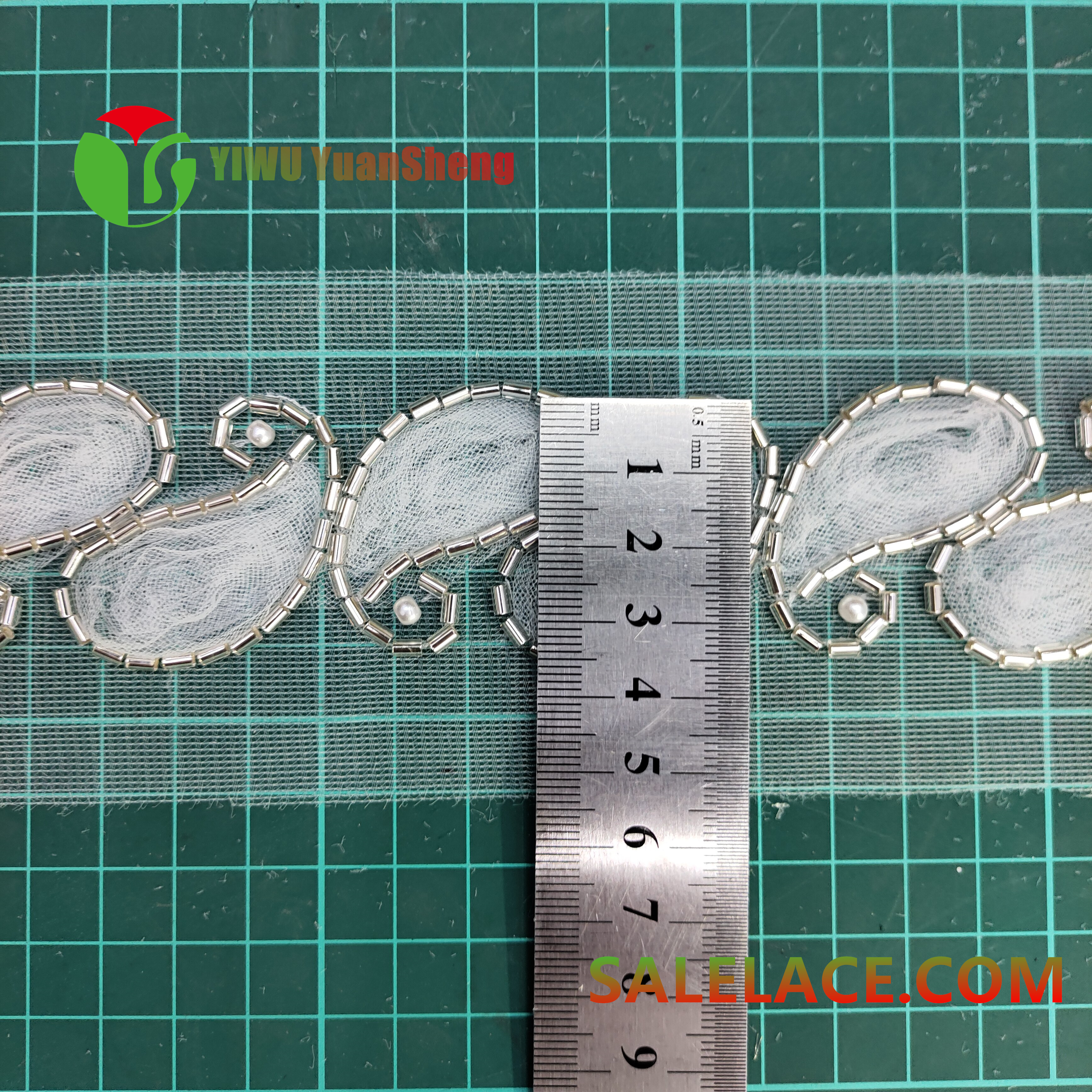 Glass bead mesh lace YS427#