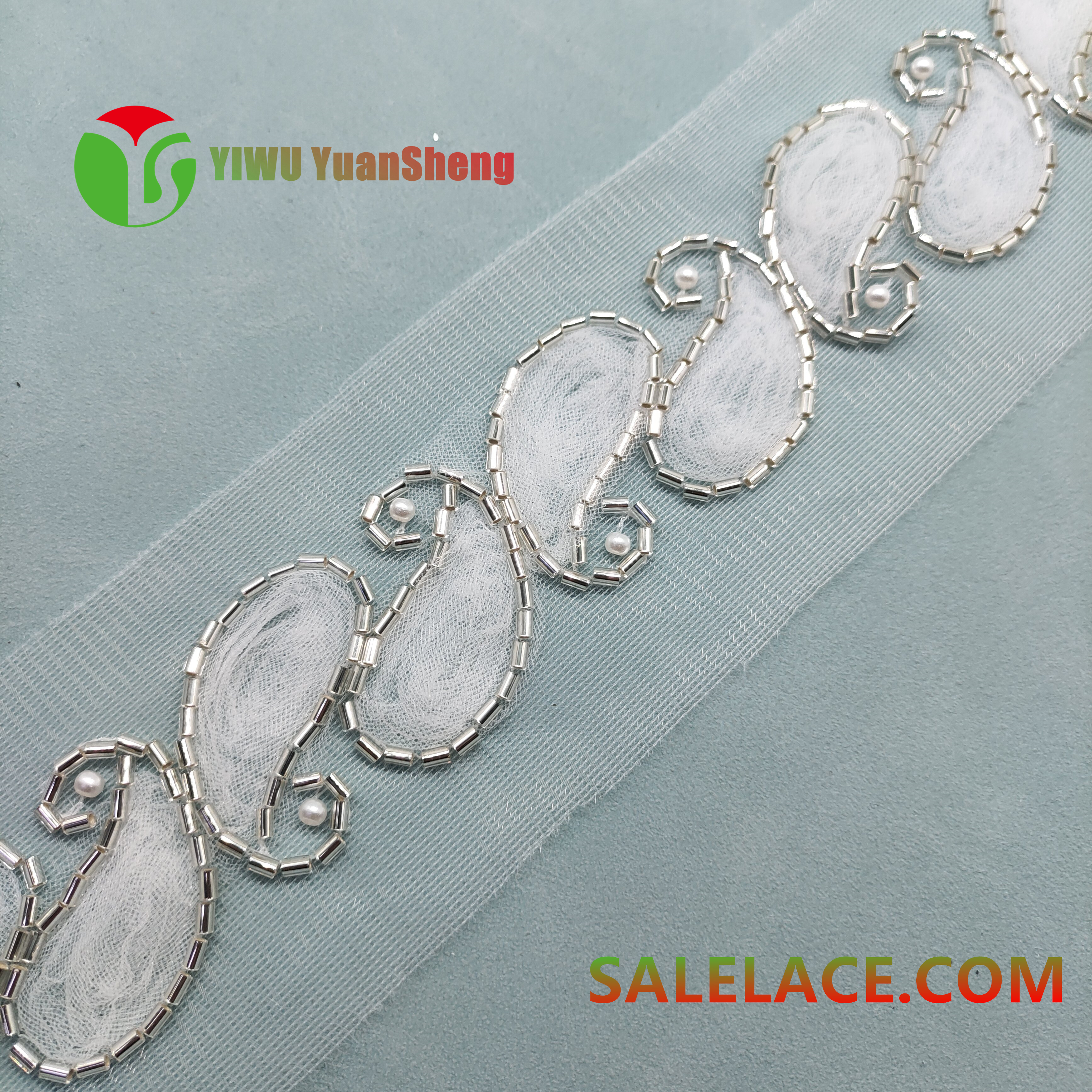 Glass bead mesh lace YS427#