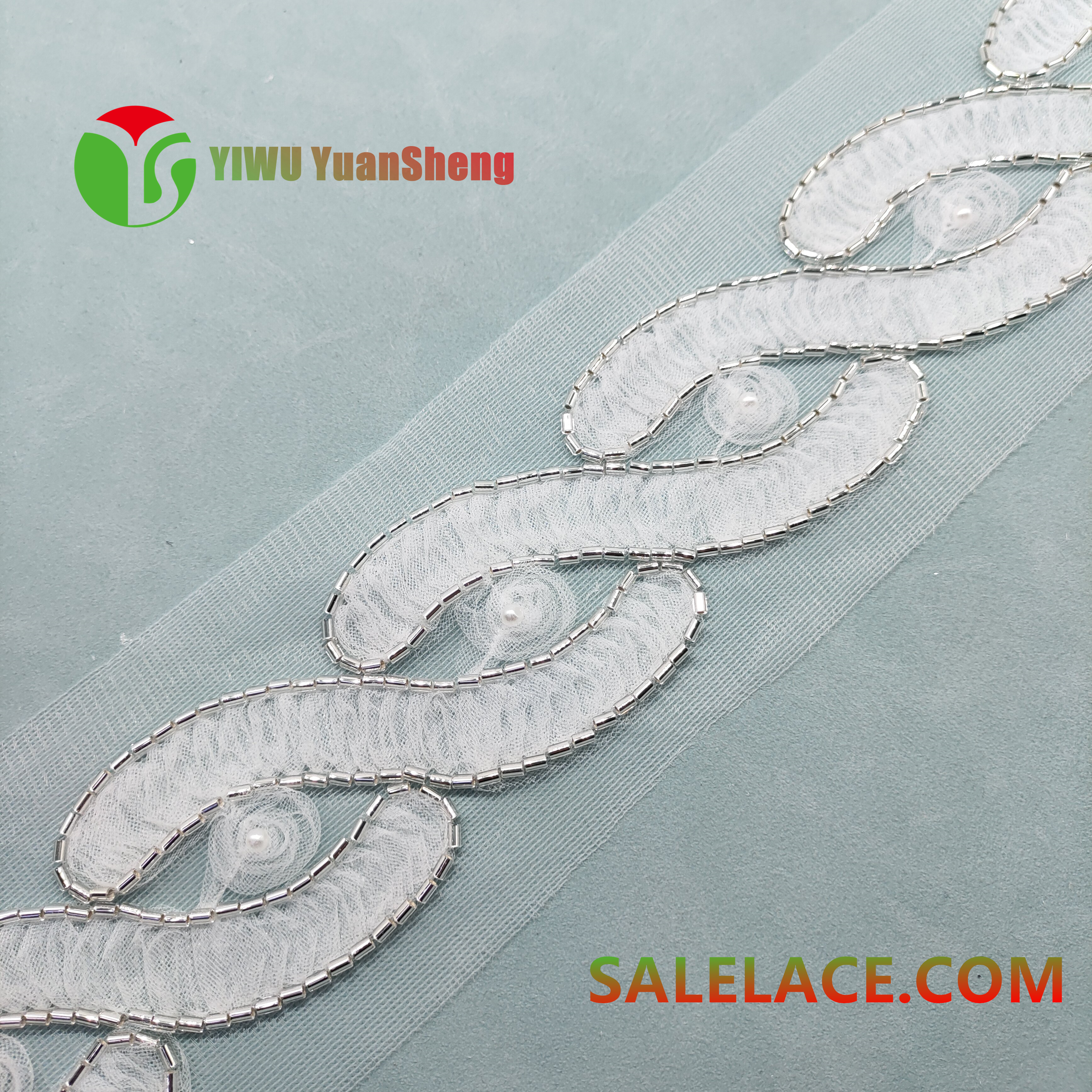 Glass bead mesh lace YS429#