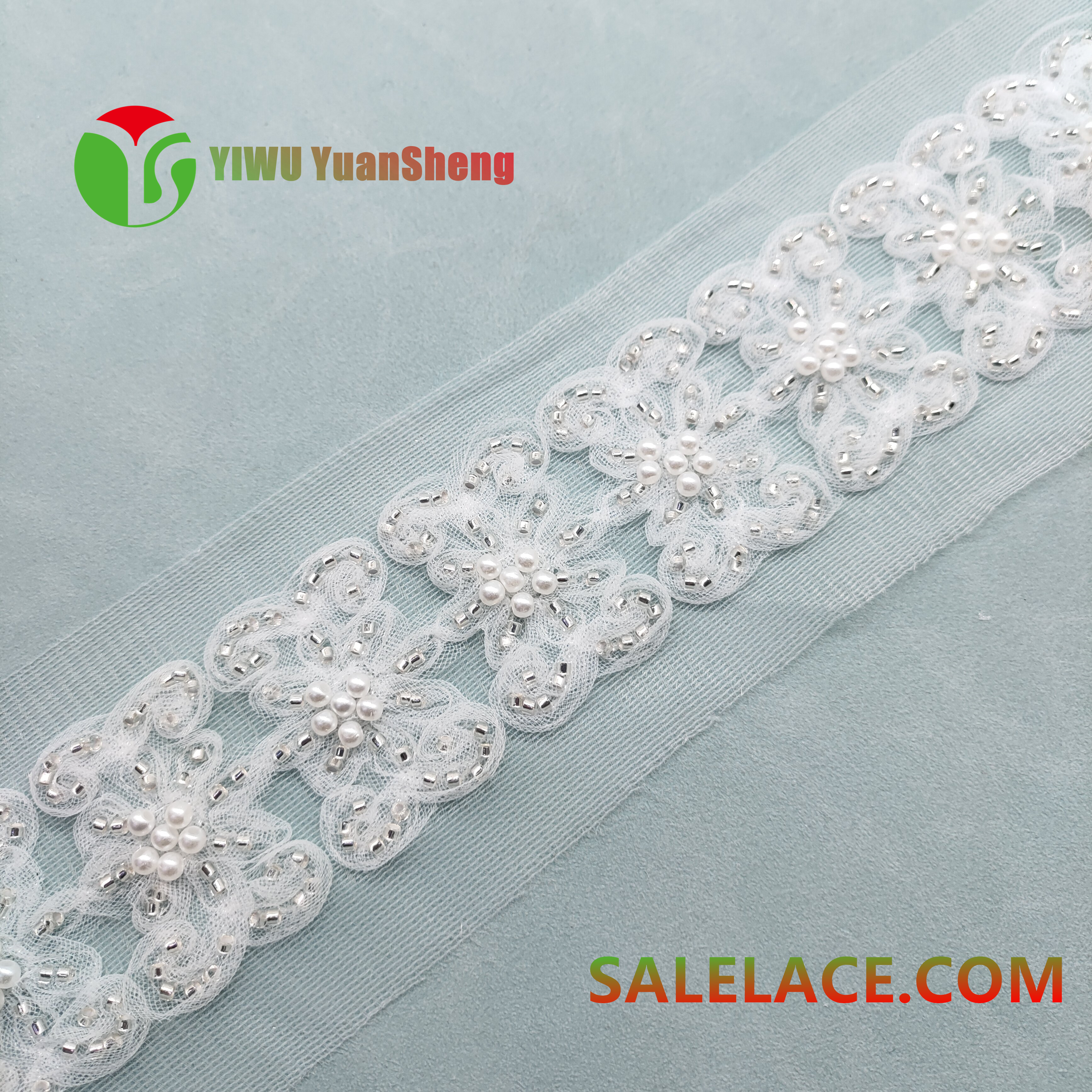 Glass bead mesh lace YS4639#