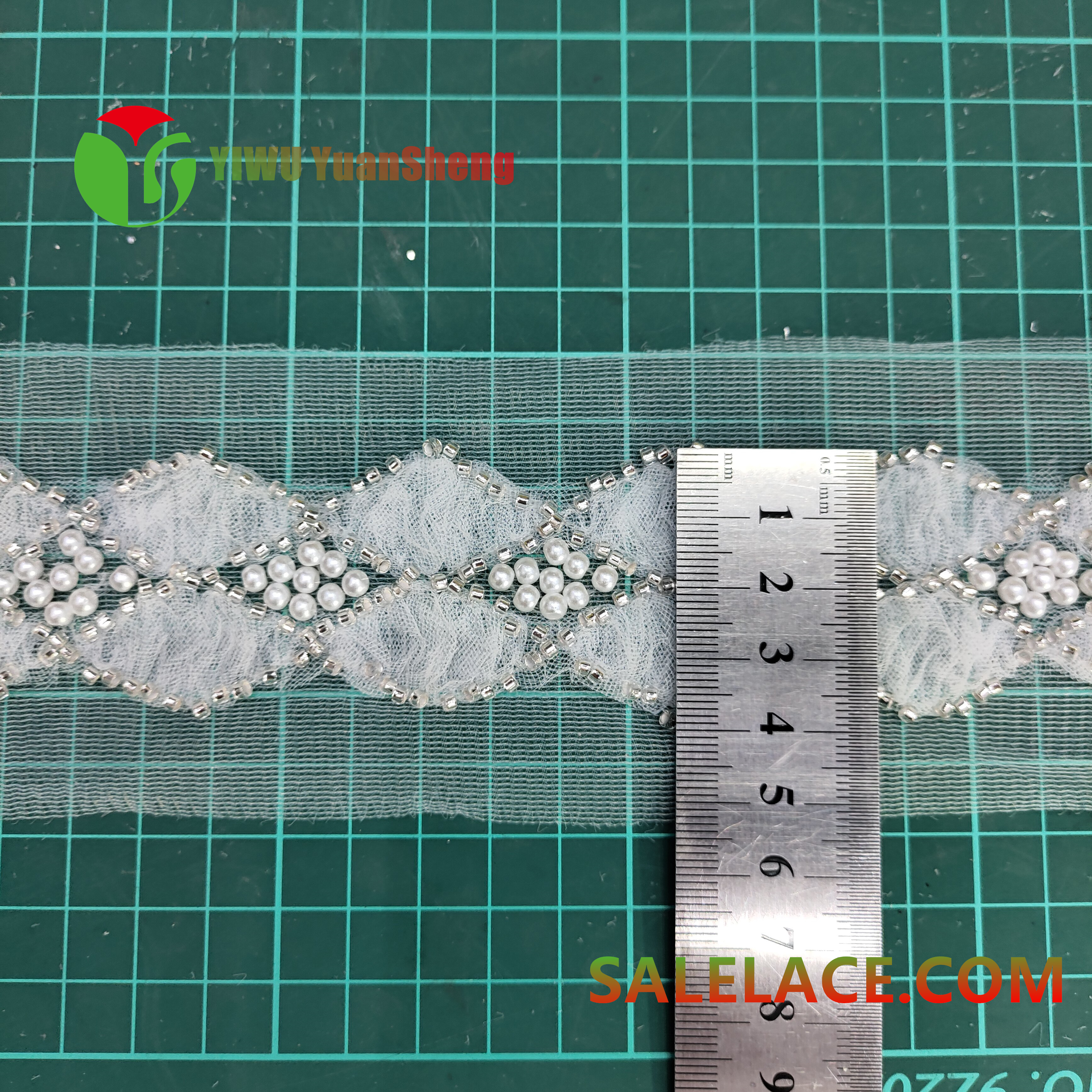 Glass bead mesh lace YS4641#
