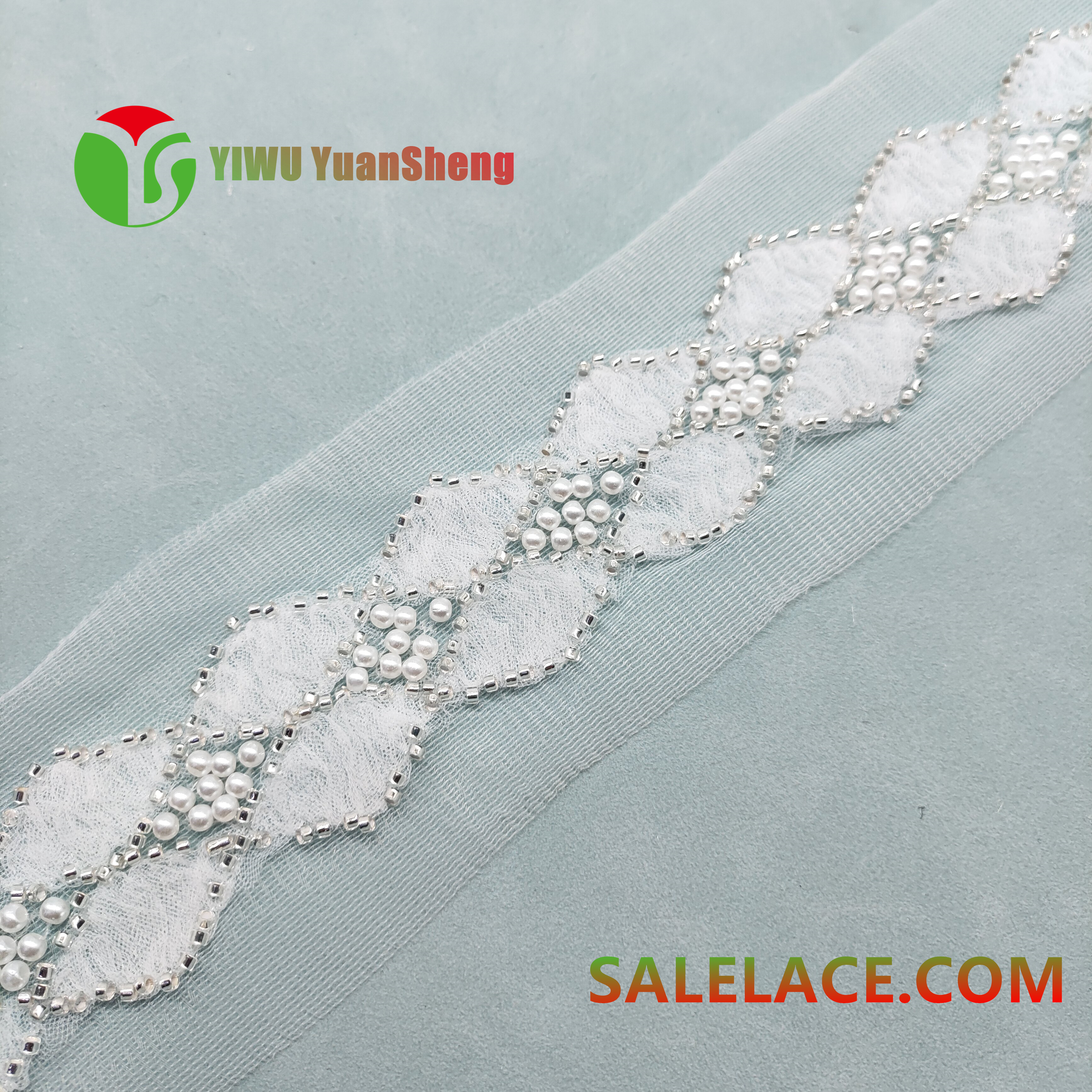 Glass bead mesh lace YS4641#