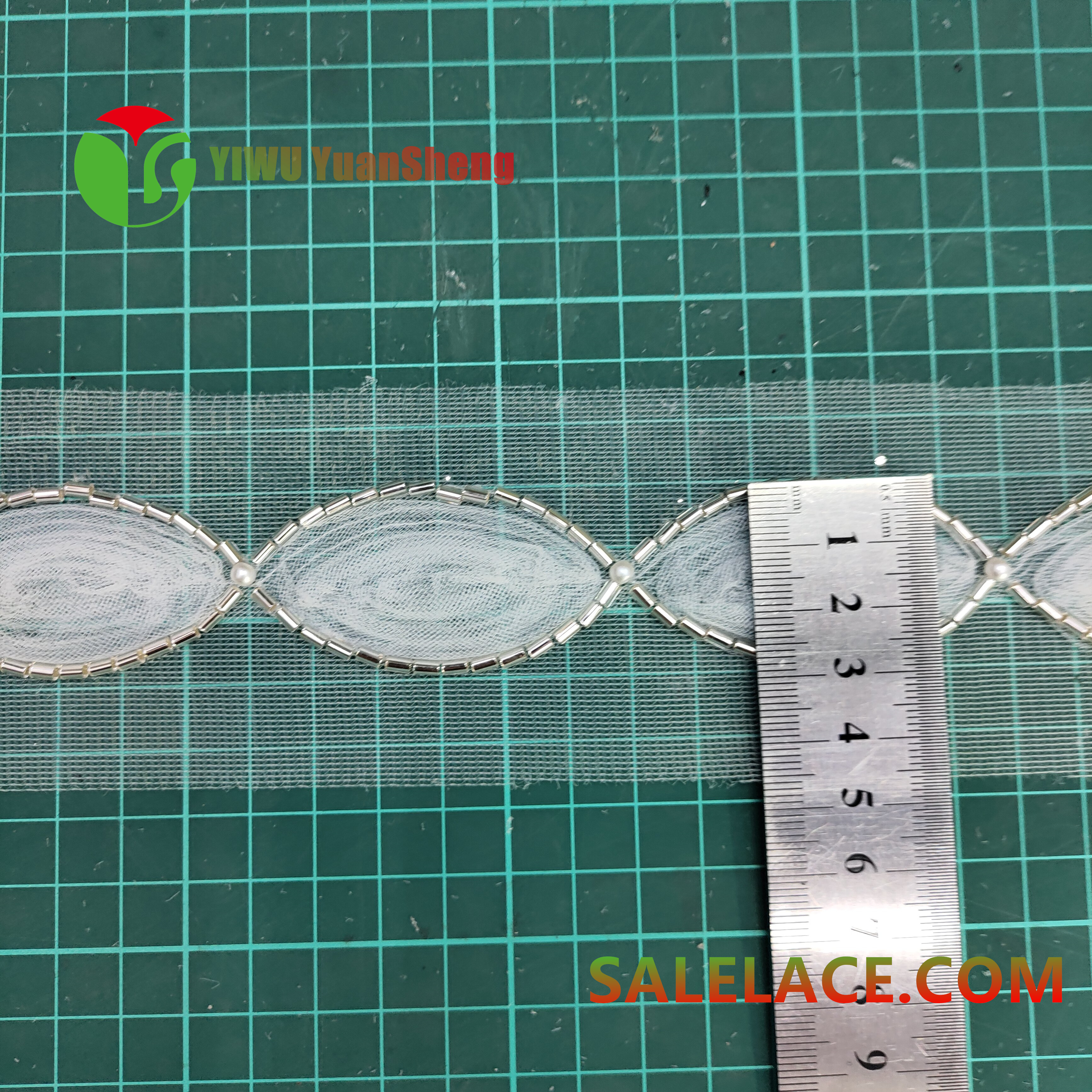 Glass bead mesh lace YS4643#