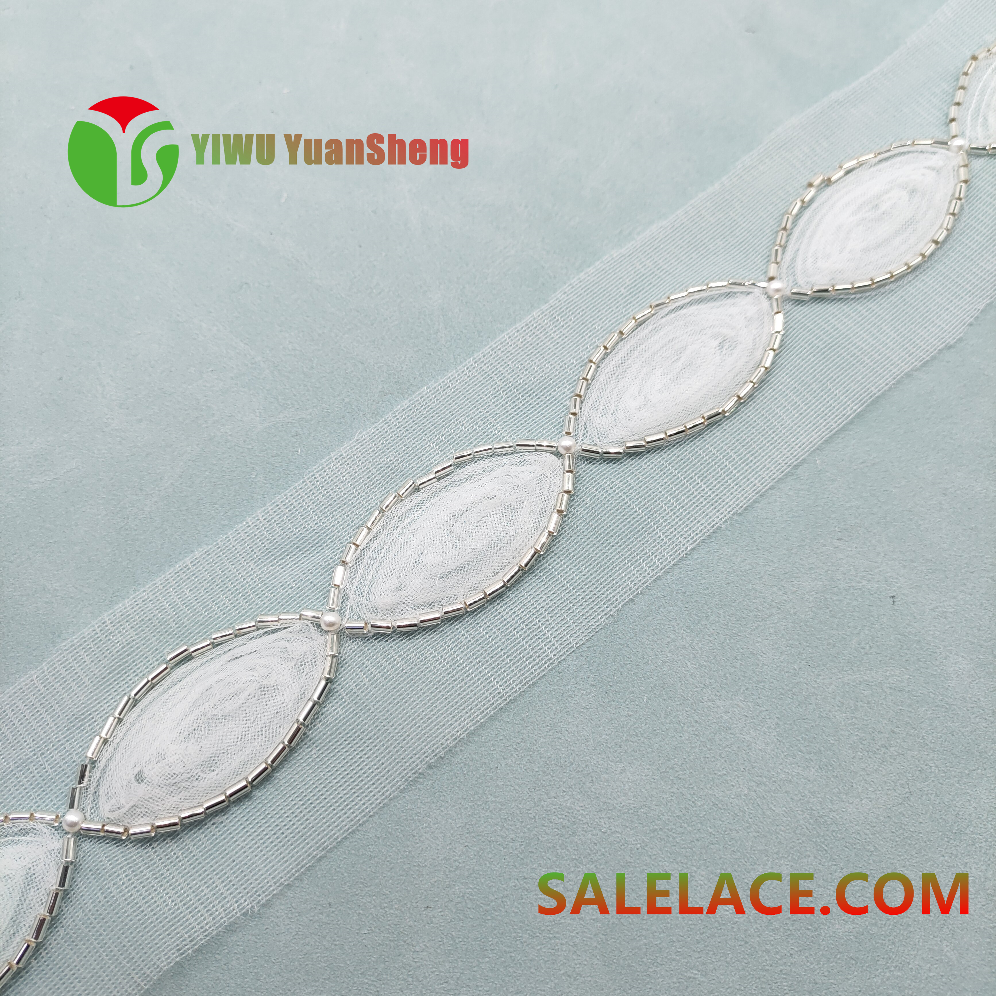 Glass bead mesh lace YS4643#