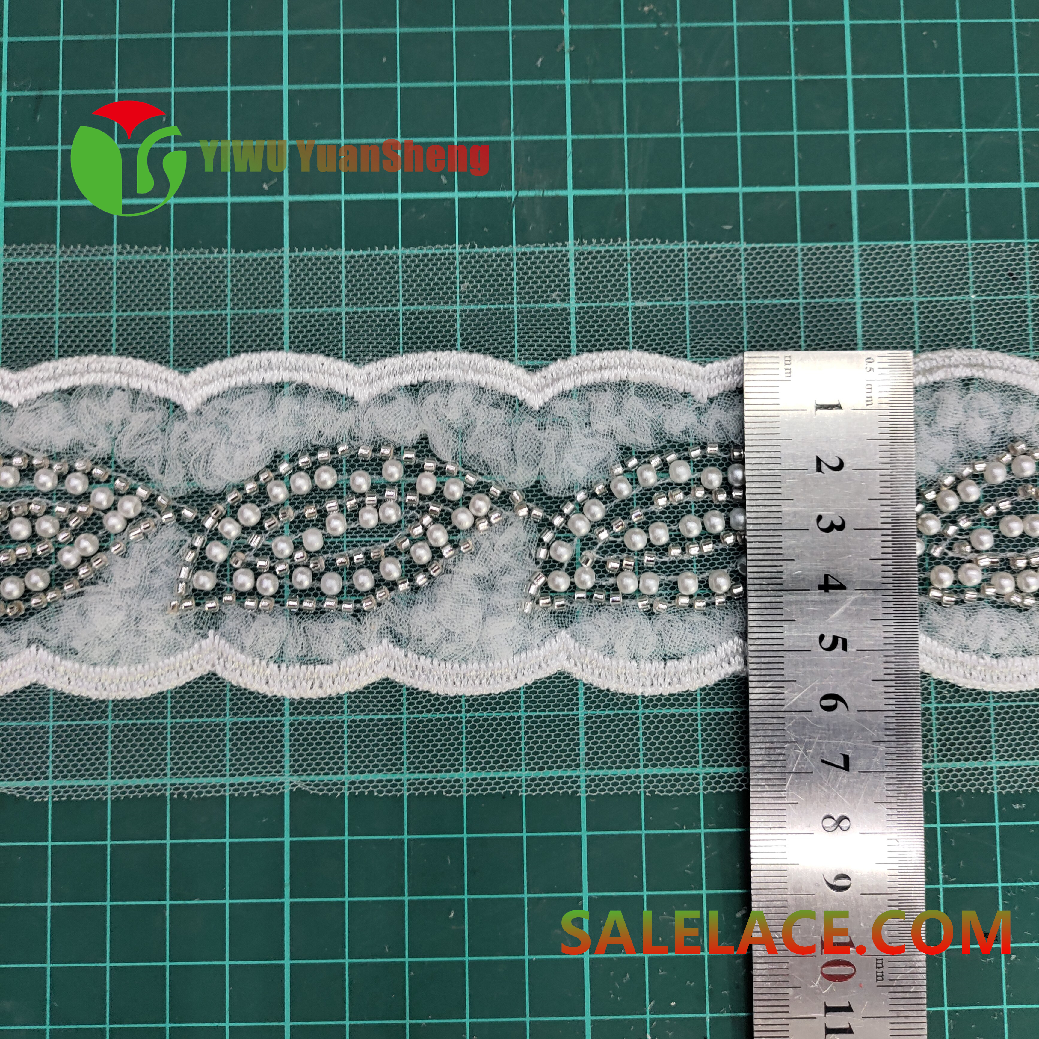 Glass bead mesh lace YS4645#