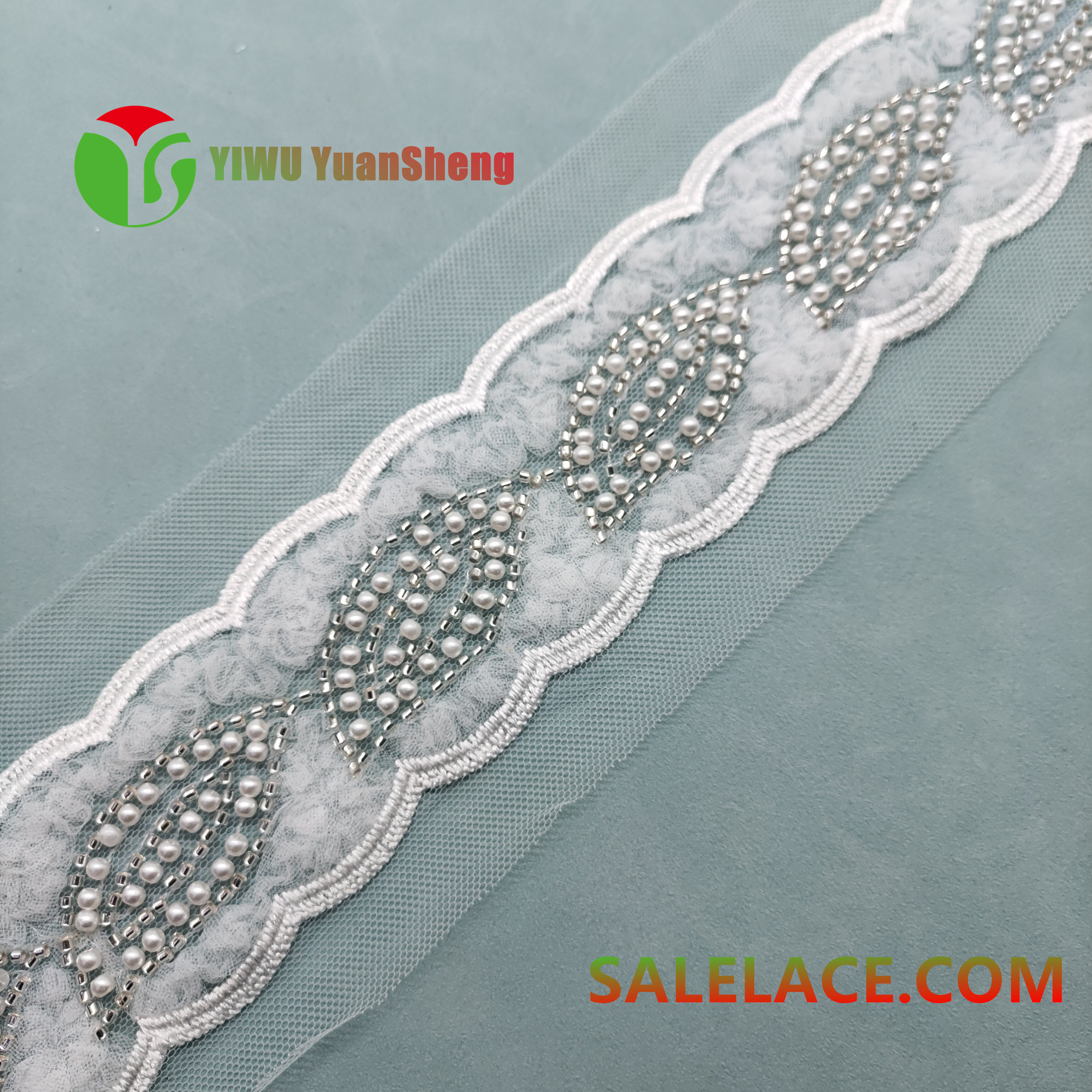 Glass bead mesh lace YS4645#