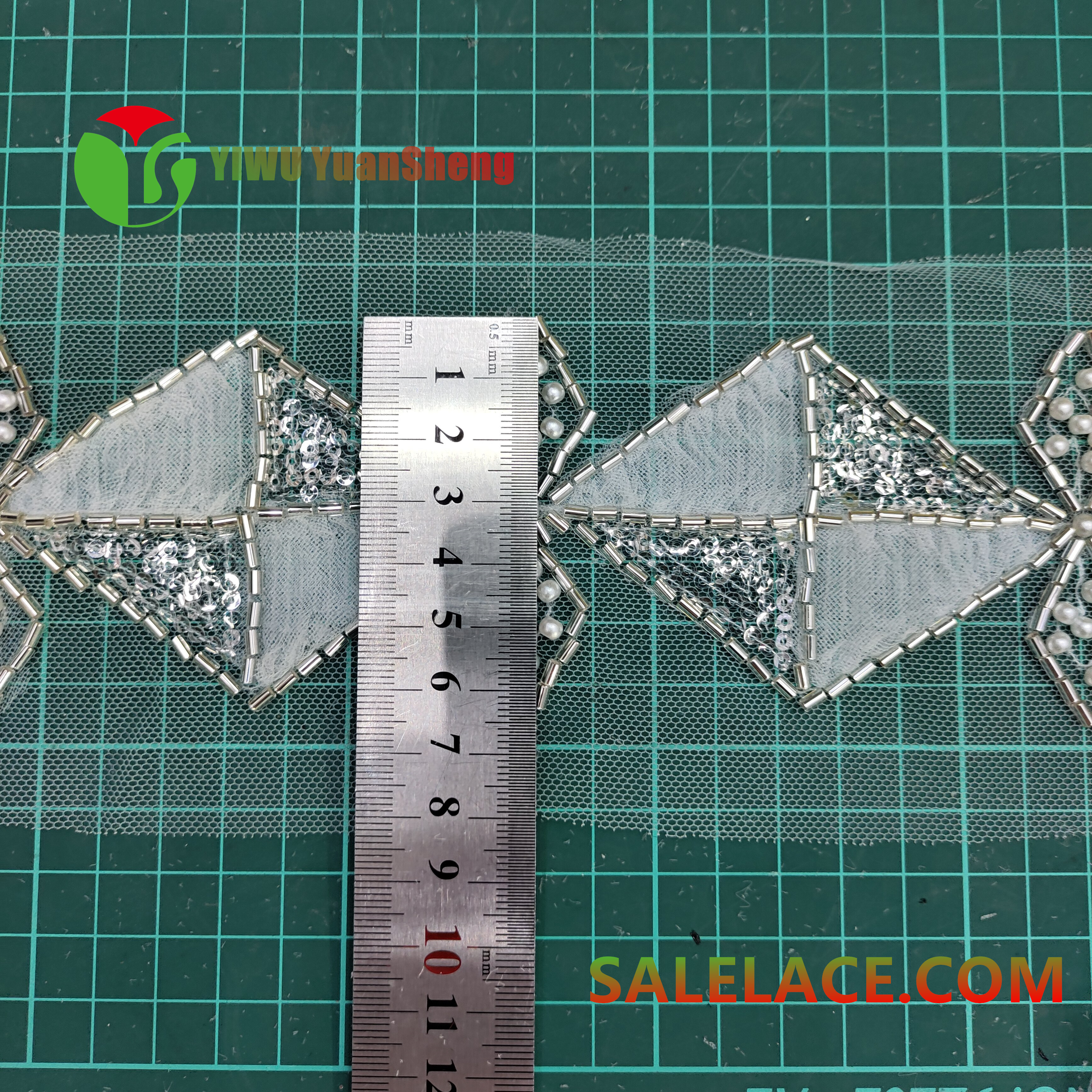 Glass bead mesh lace YS4647#