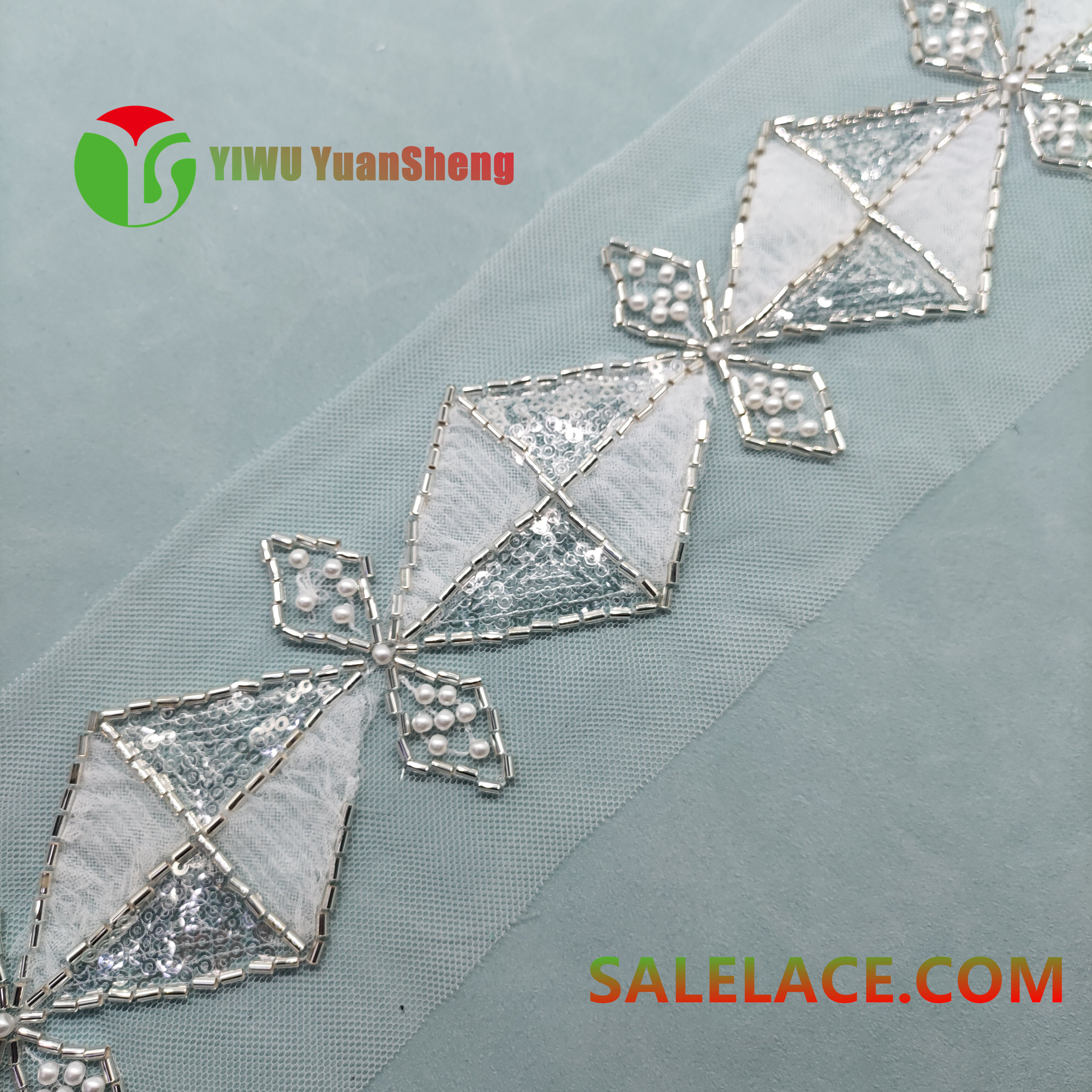 Glass bead mesh lace YS4647#