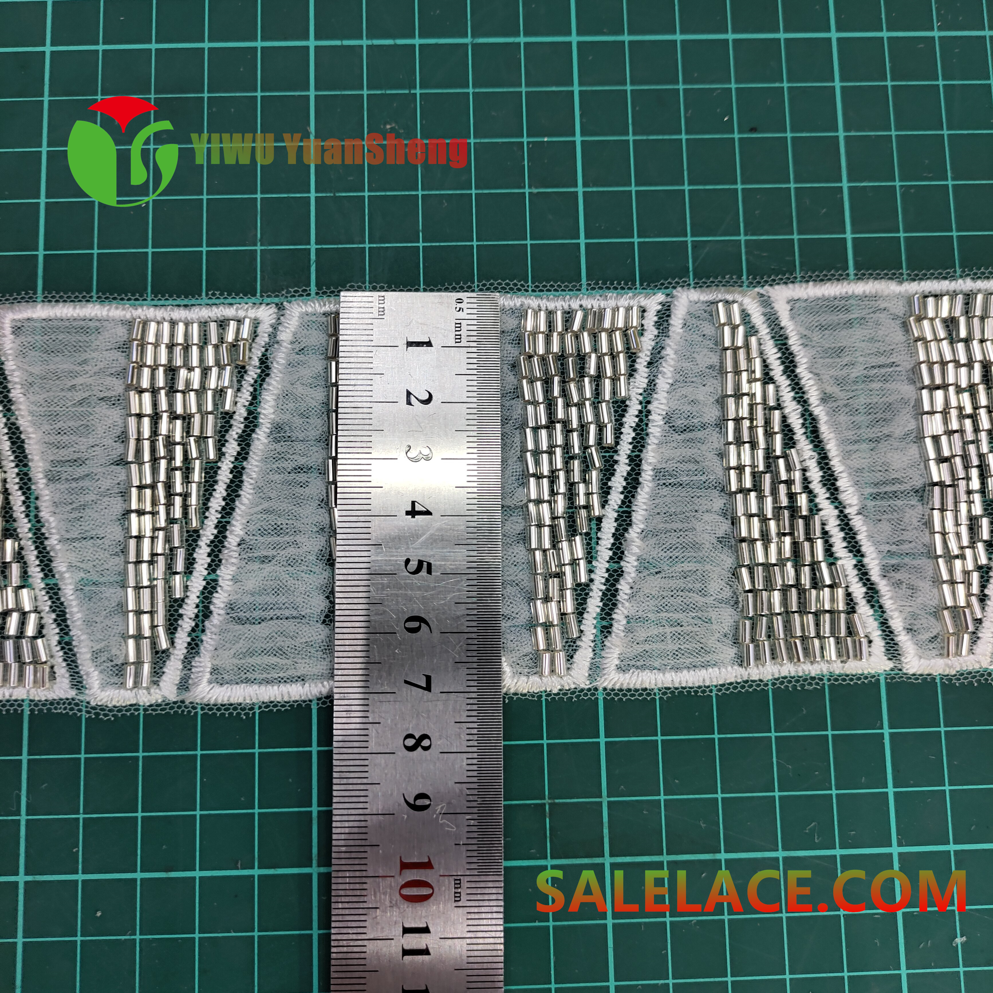 Glass bead mesh lace YS4651#