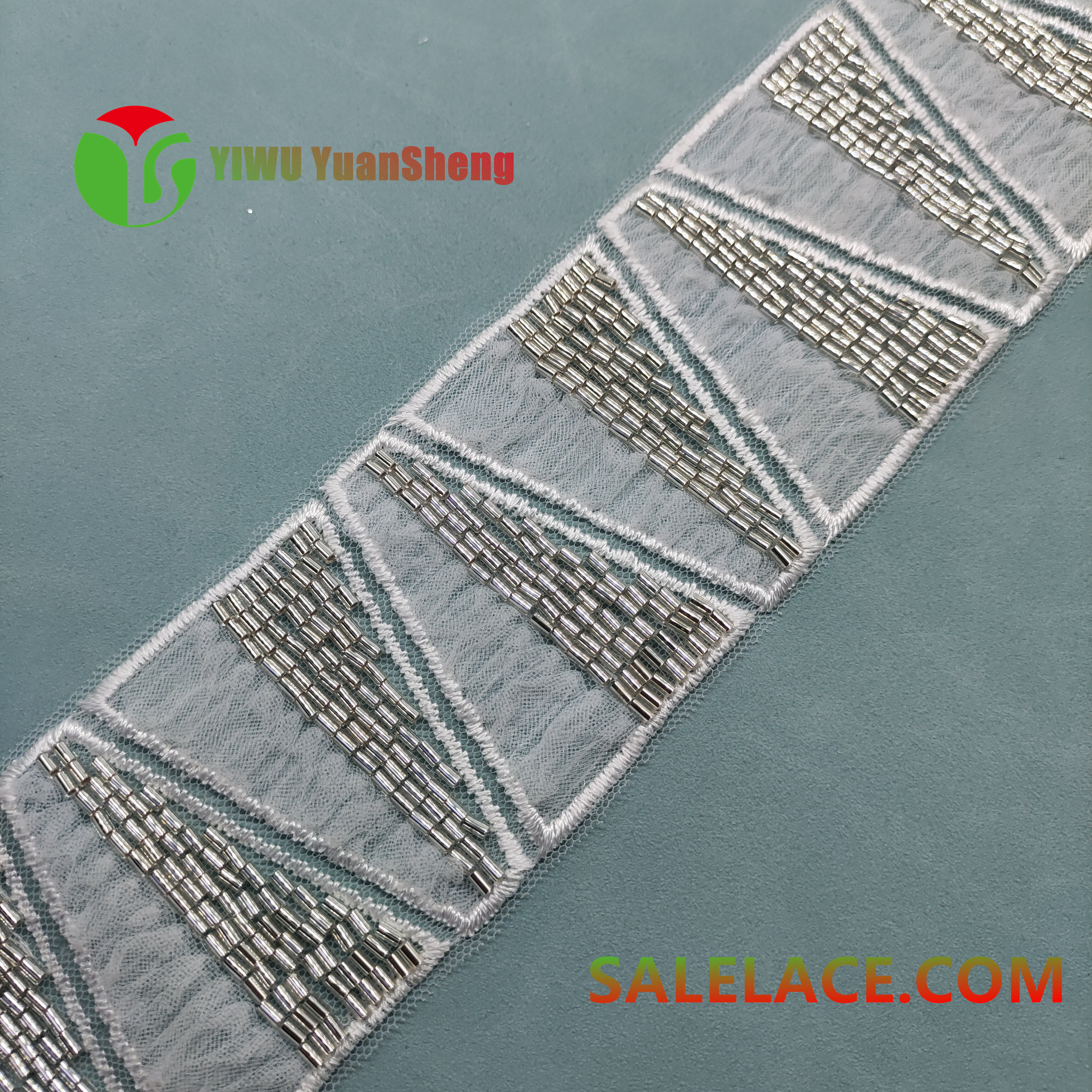 Glass bead mesh lace YS4651#