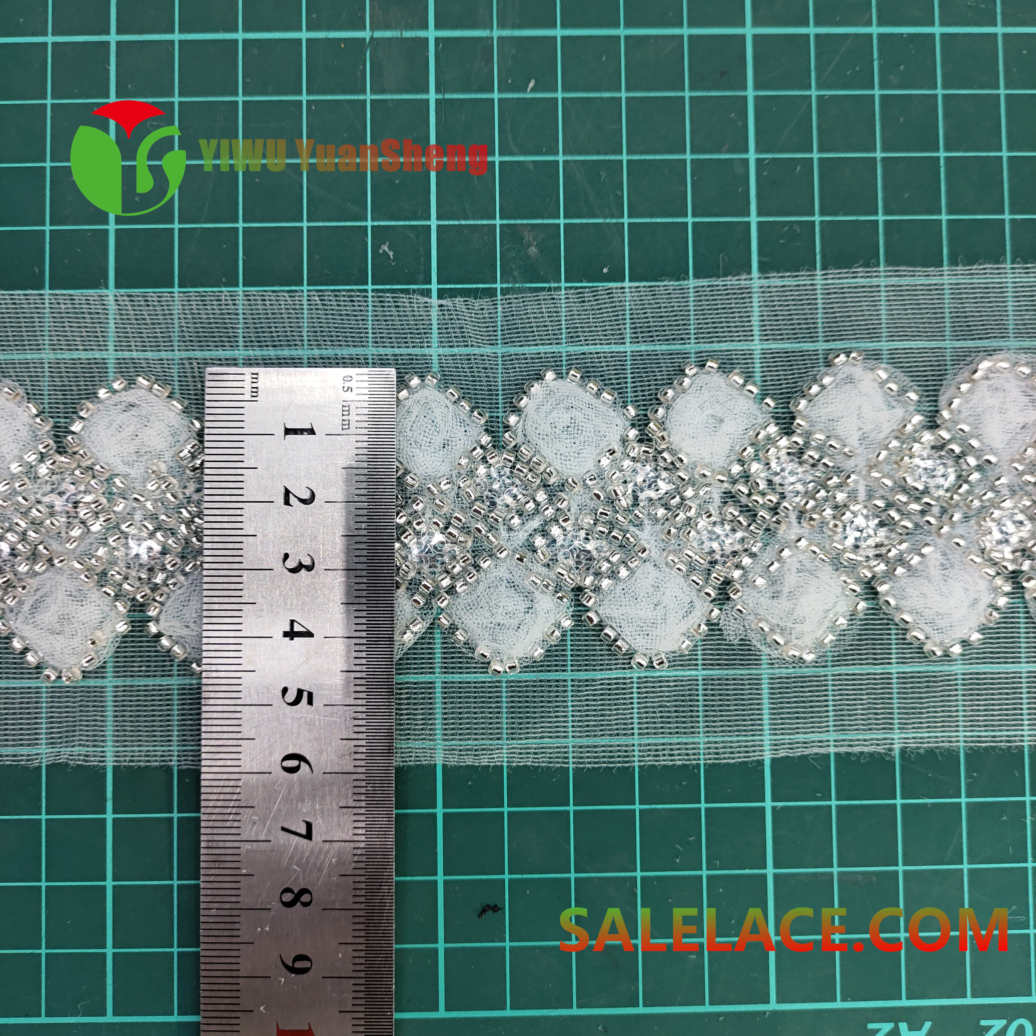 Glass bead mesh lace YS4653#