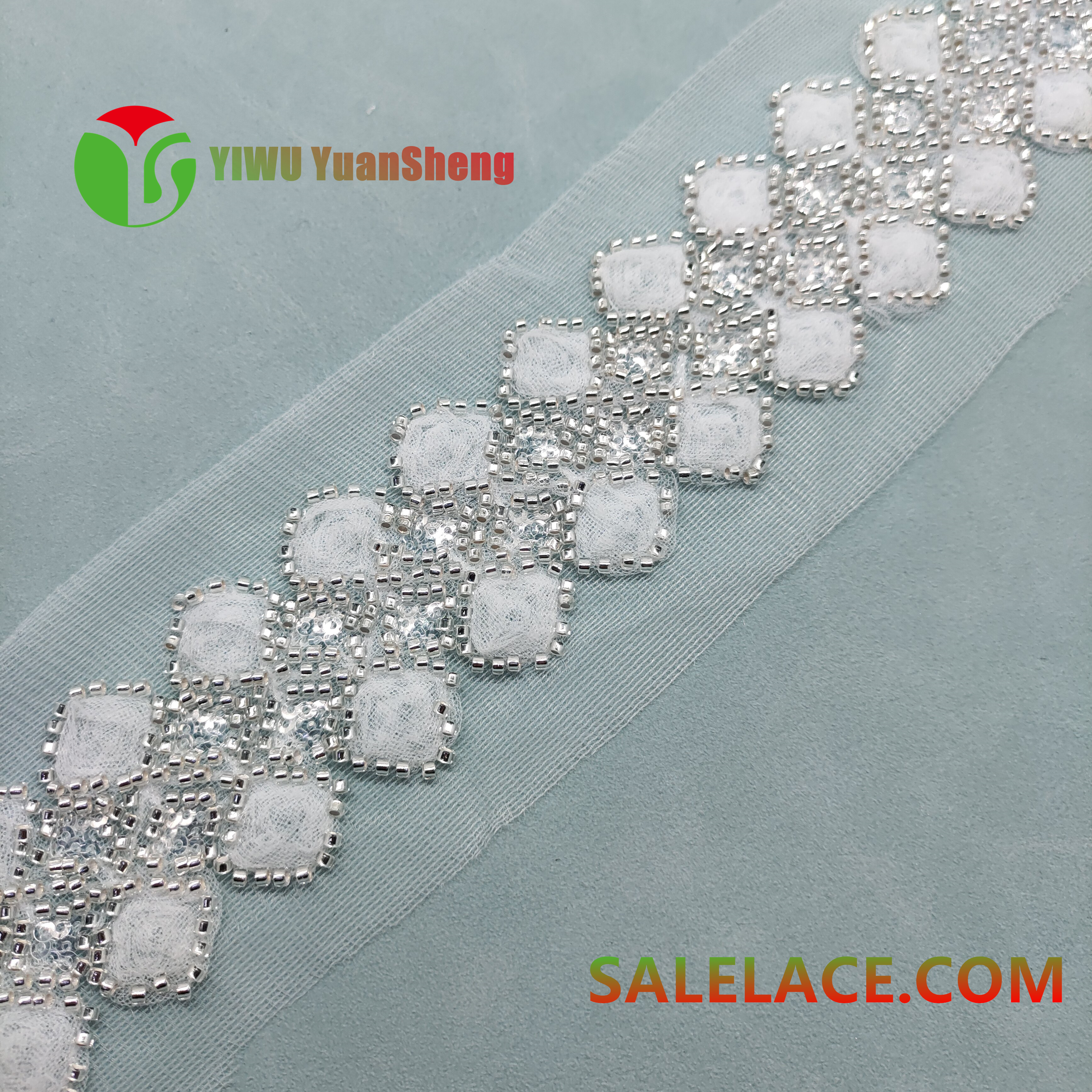 Glass bead mesh lace YS4653#