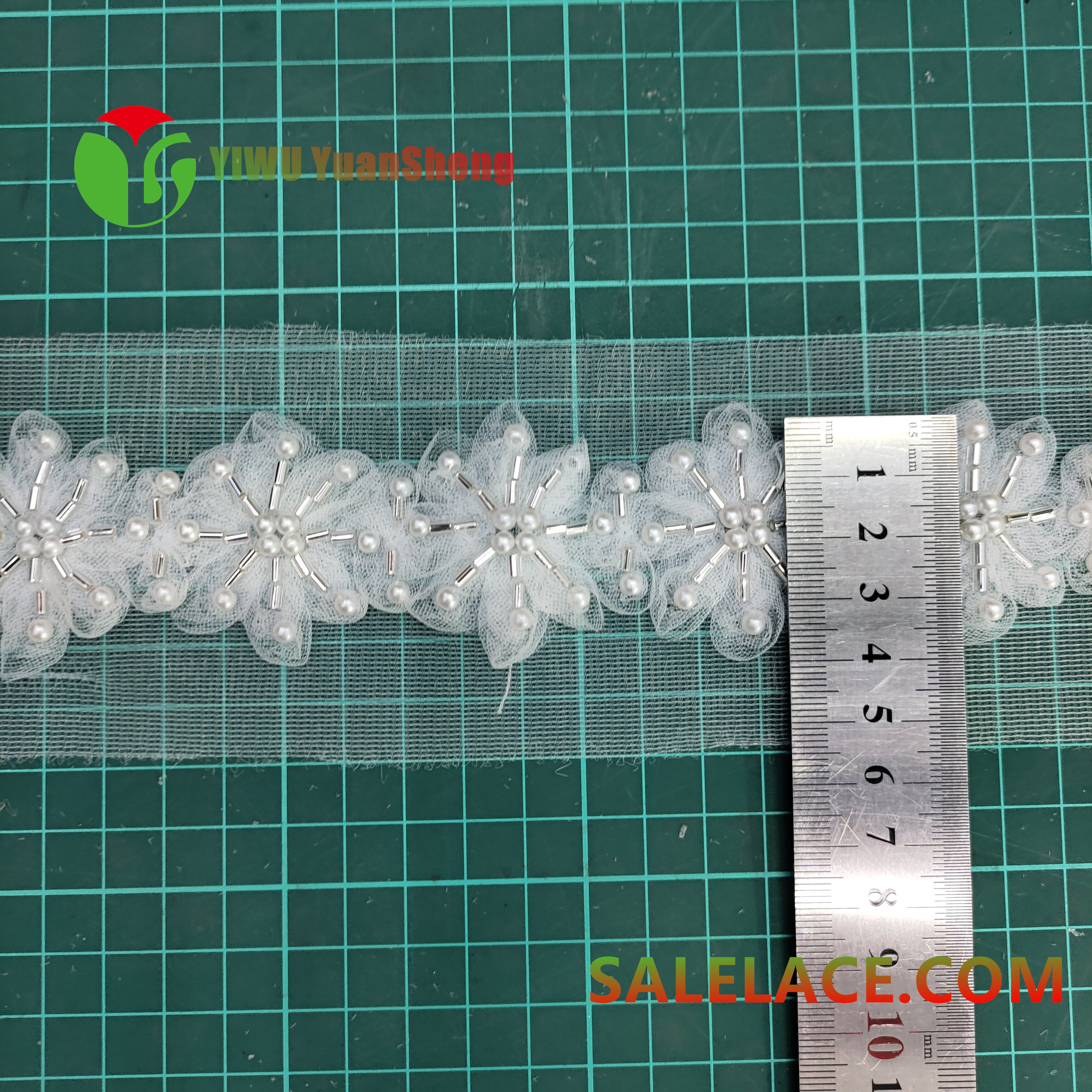 Glass bead mesh lace YS4655#