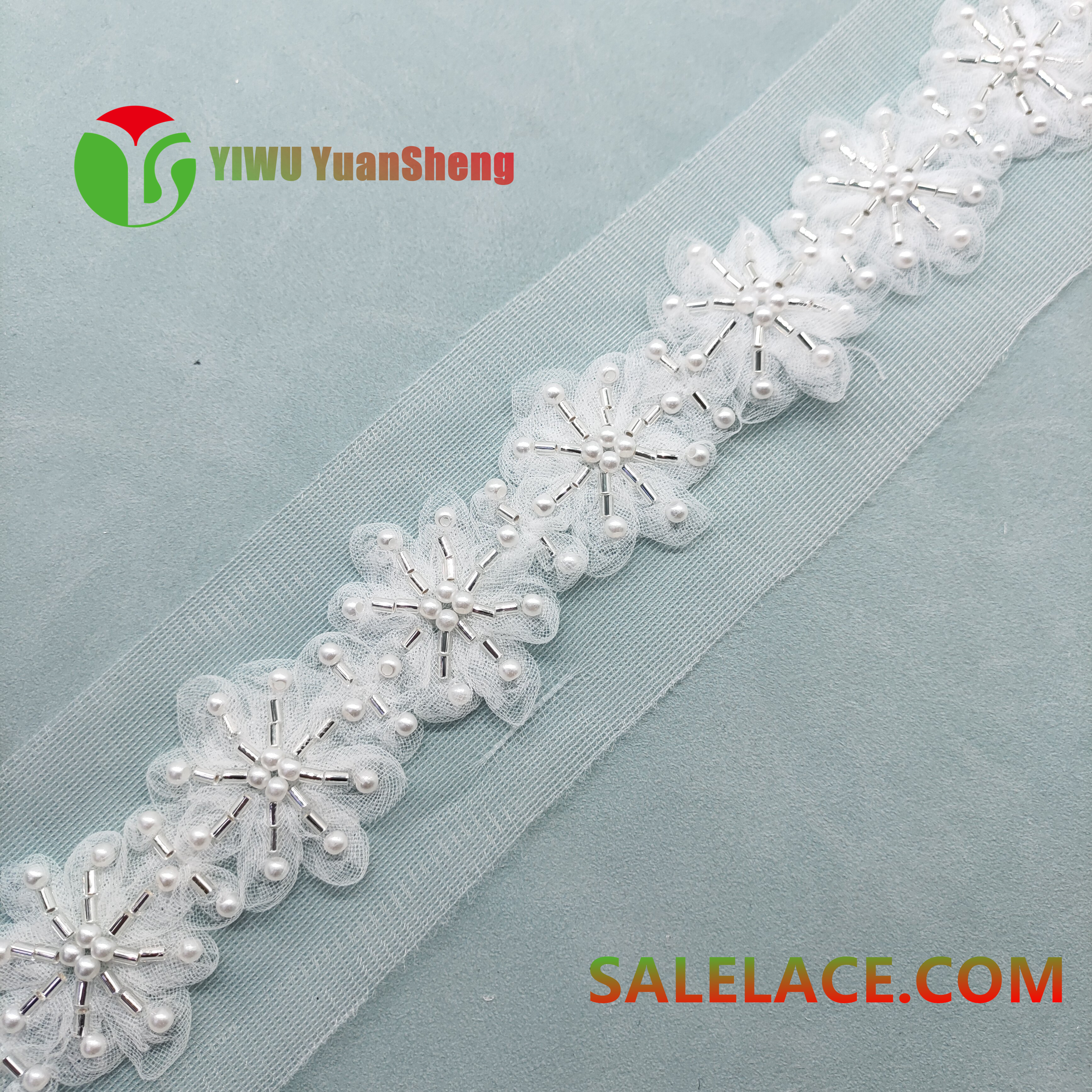 Glass bead mesh lace YS4655#