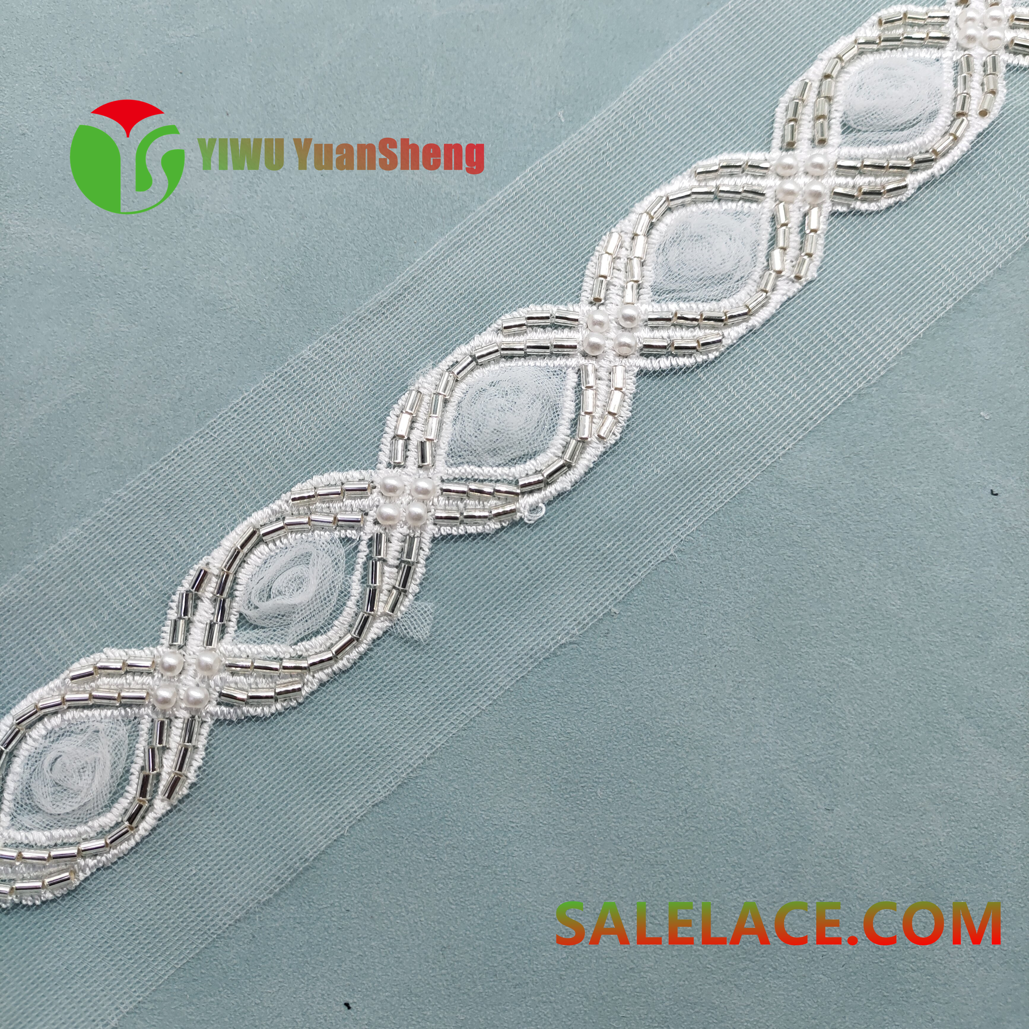 Glass bead mesh lace YS4667#