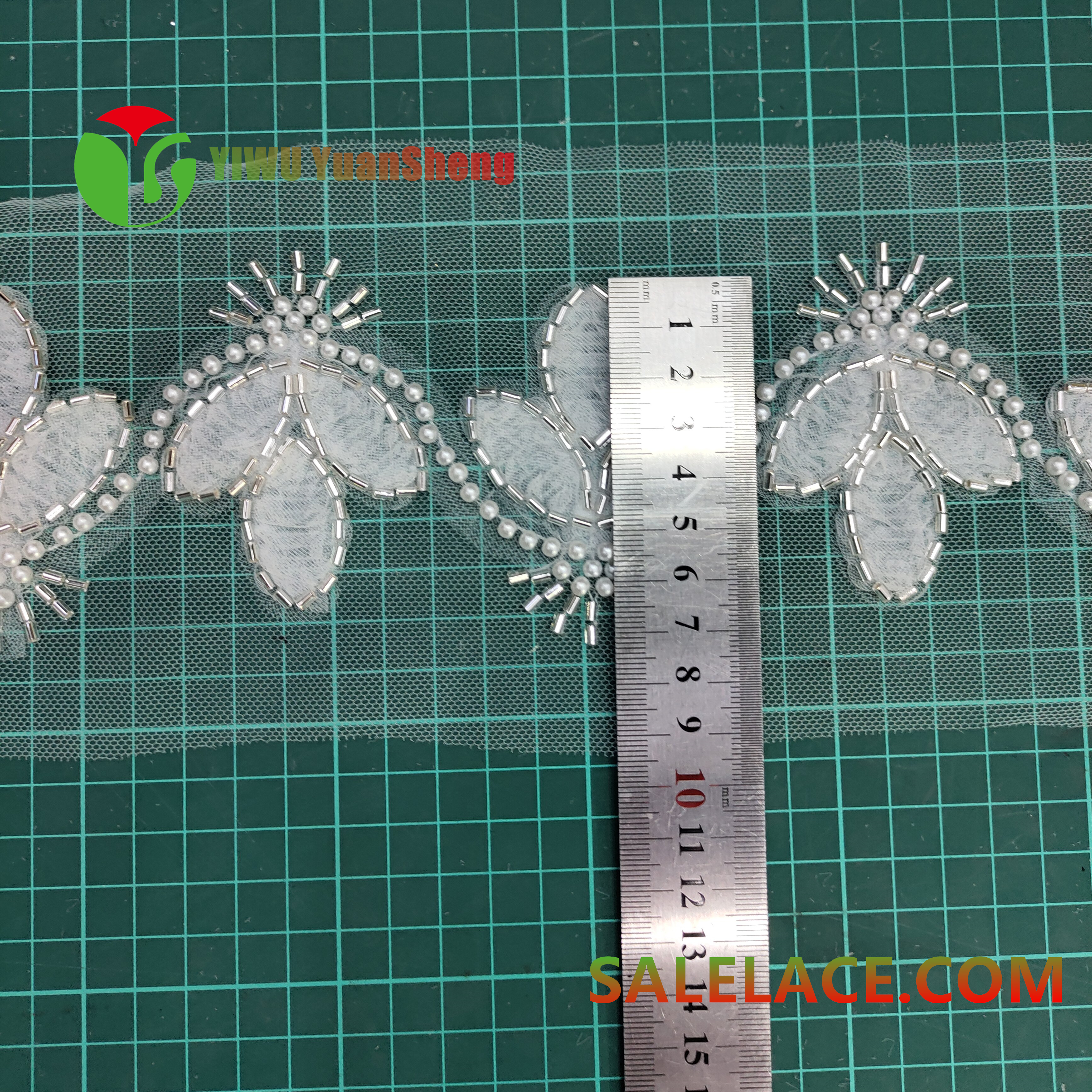 Glass bead mesh lace YS4671#