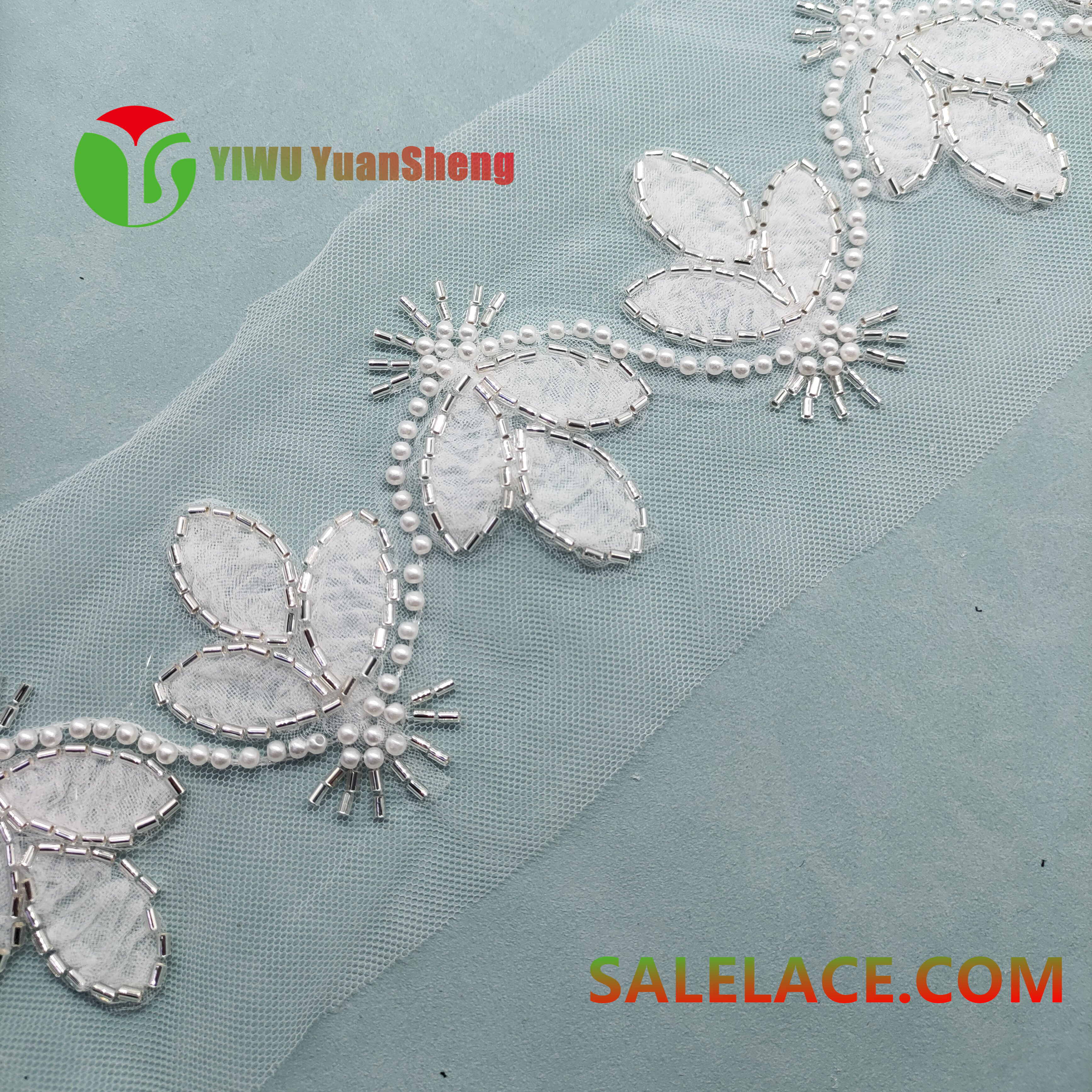 Glass bead mesh lace YS4671#