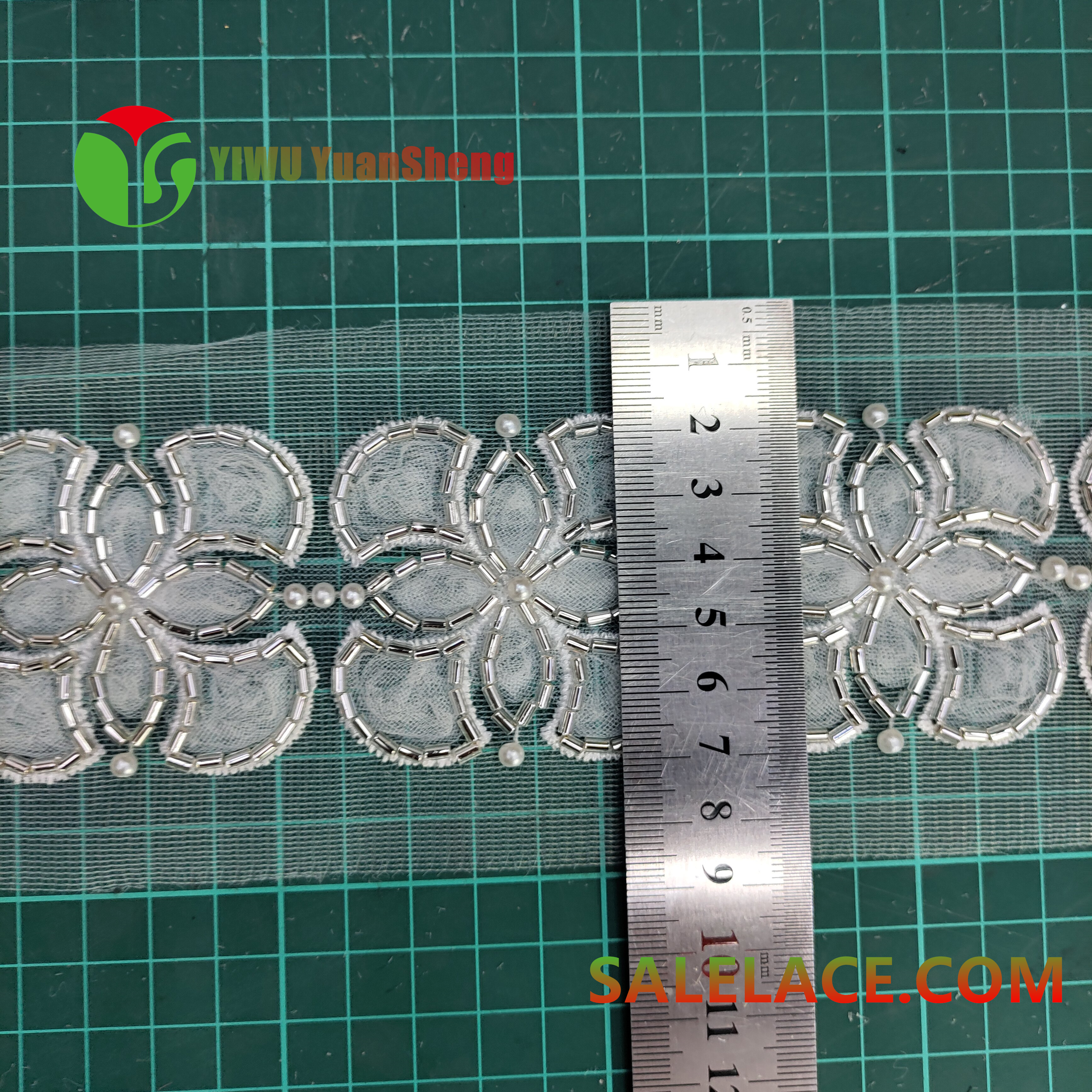 Glass bead mesh lace YS4671#