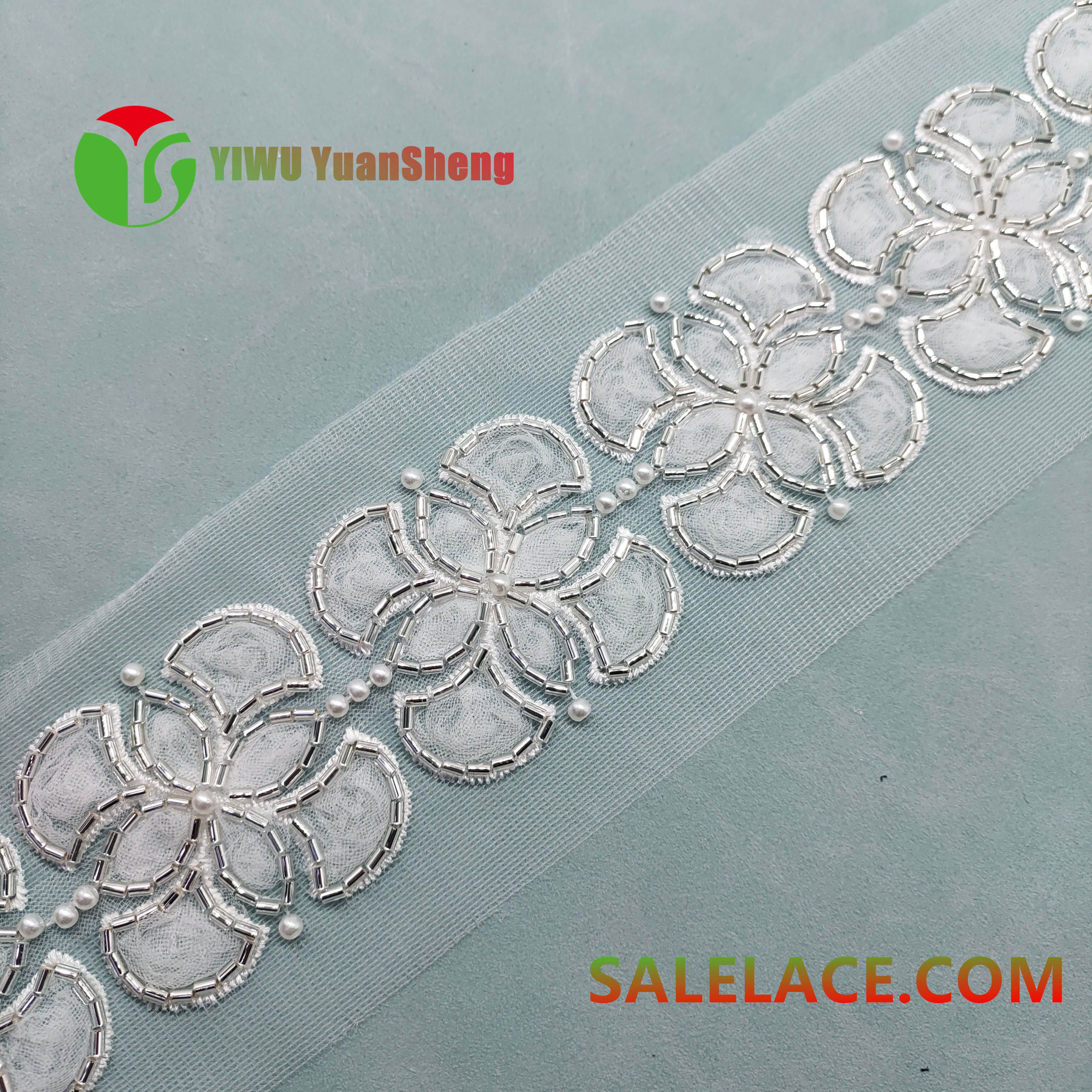 Glass bead mesh lace YS4671#