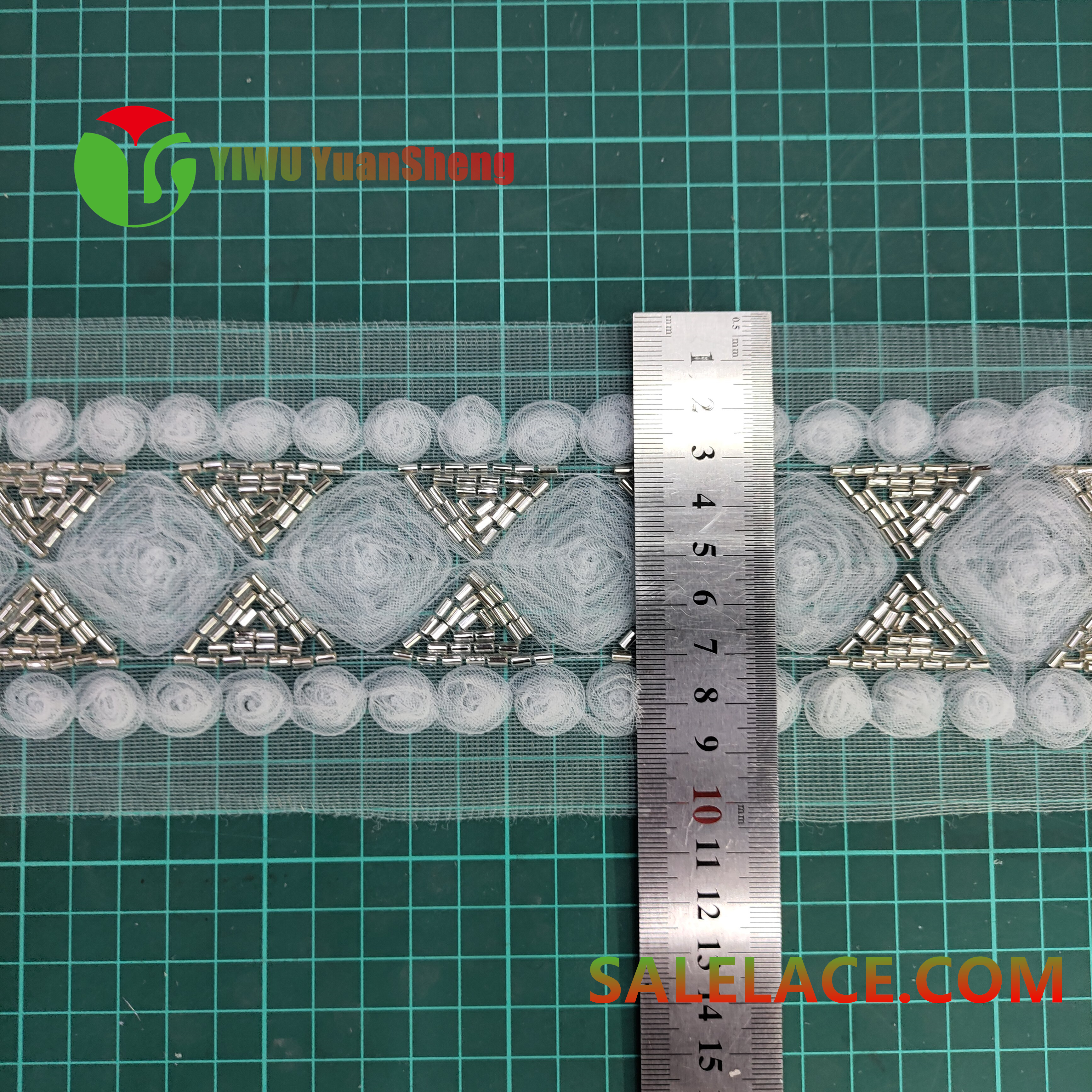 Glass bead mesh lace YS4675#