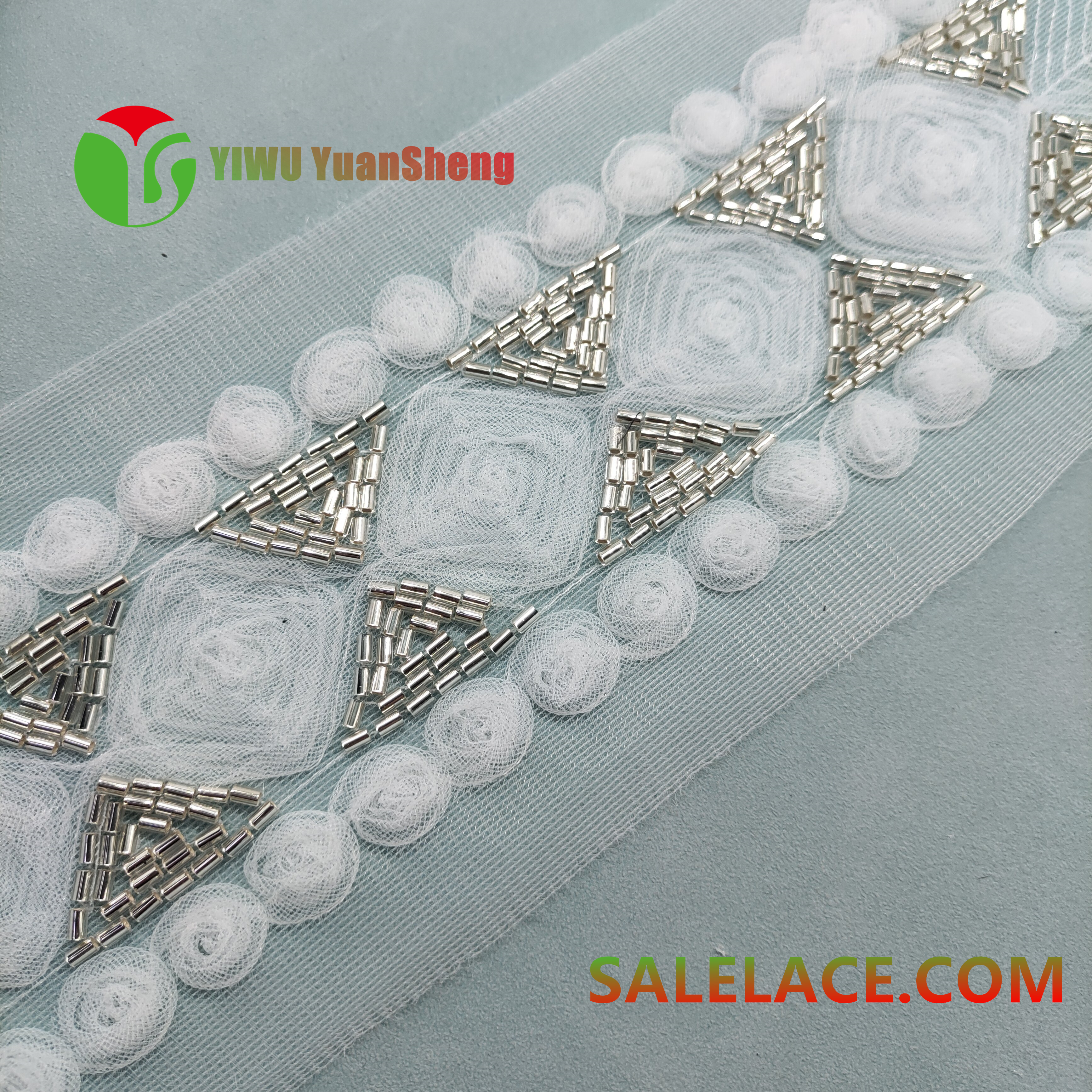 Glass bead mesh lace YS4675#
