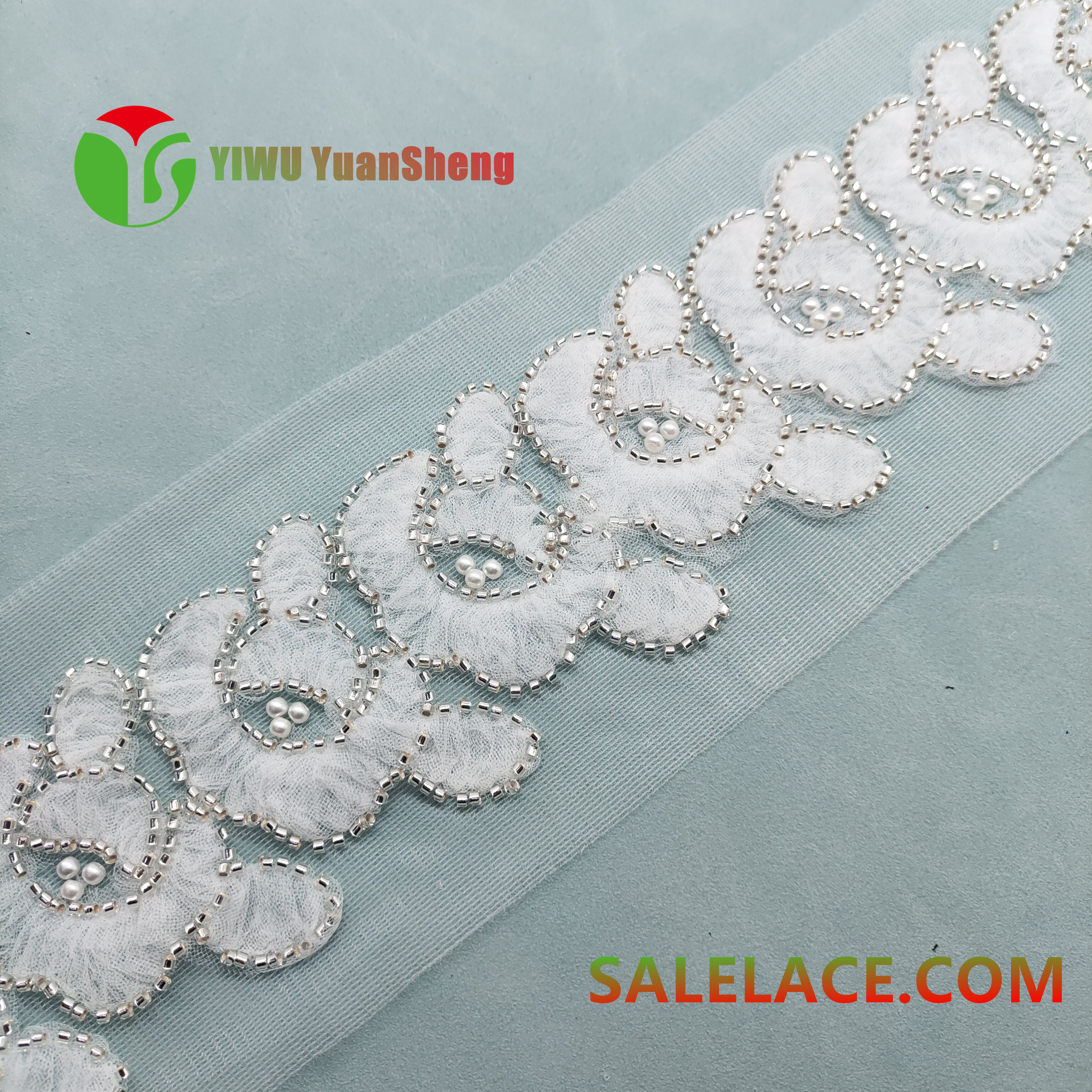 Glass bead mesh lace YS4677#