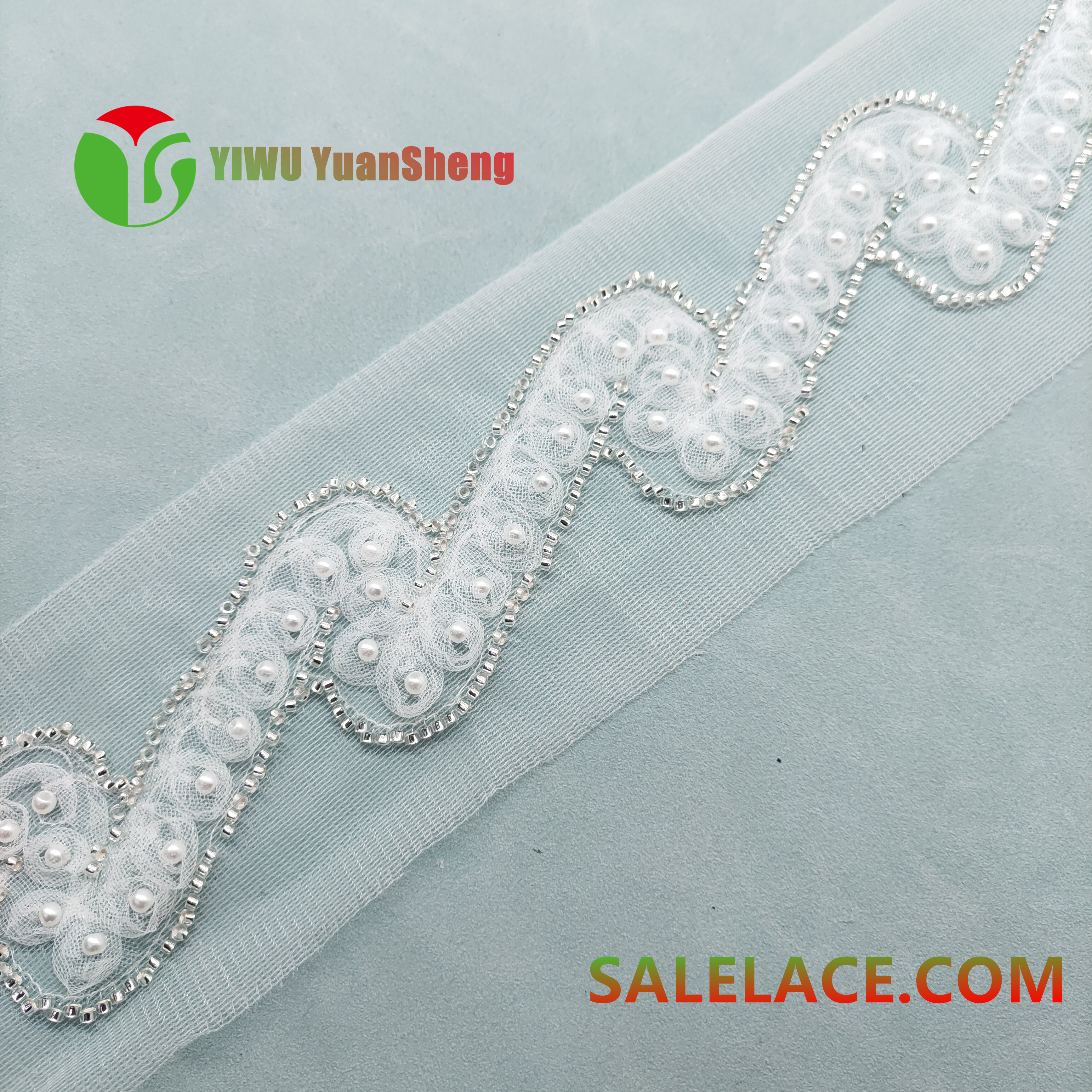 Glass bead mesh lace YS4679#