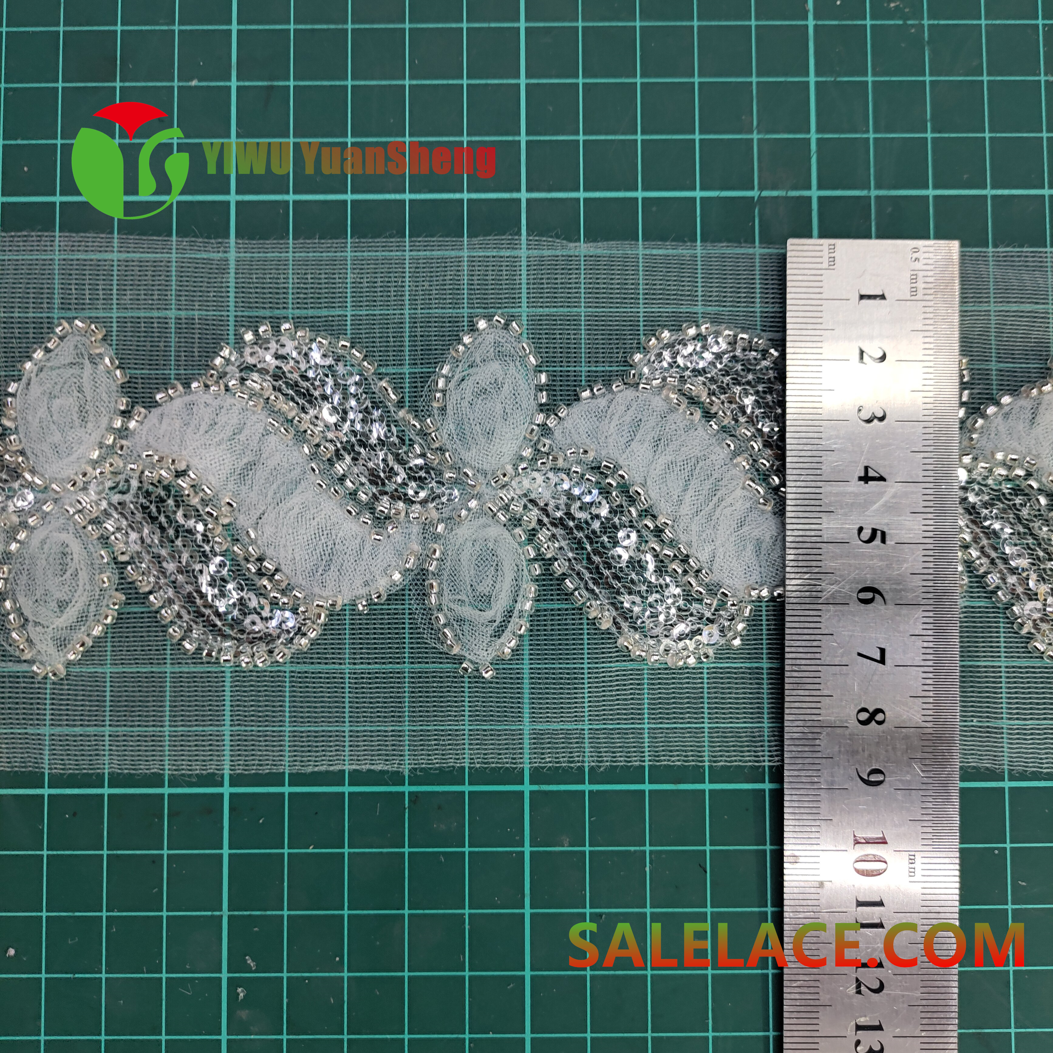 Glass bead mesh lace YS4681#
