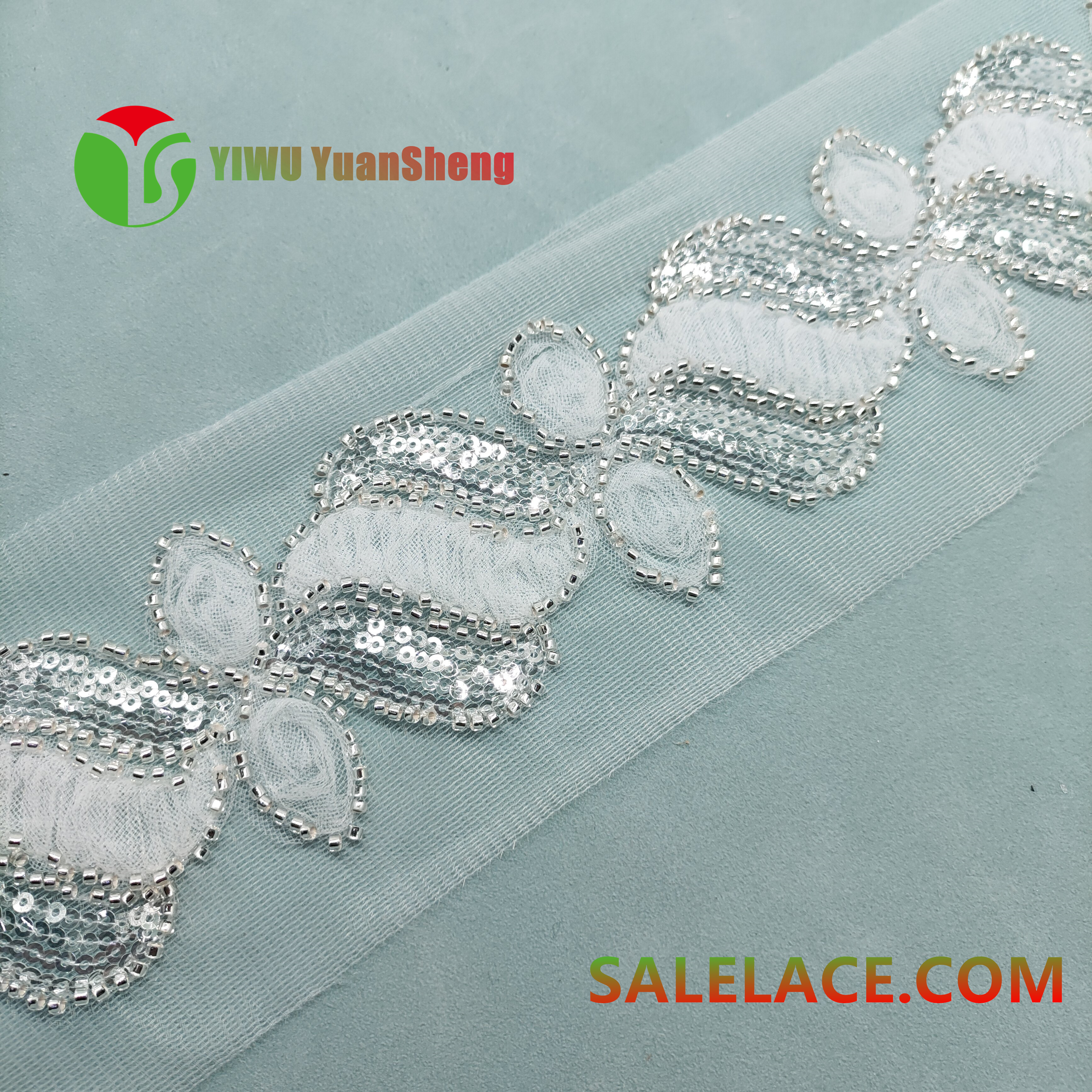 Glass bead mesh lace YS4681#