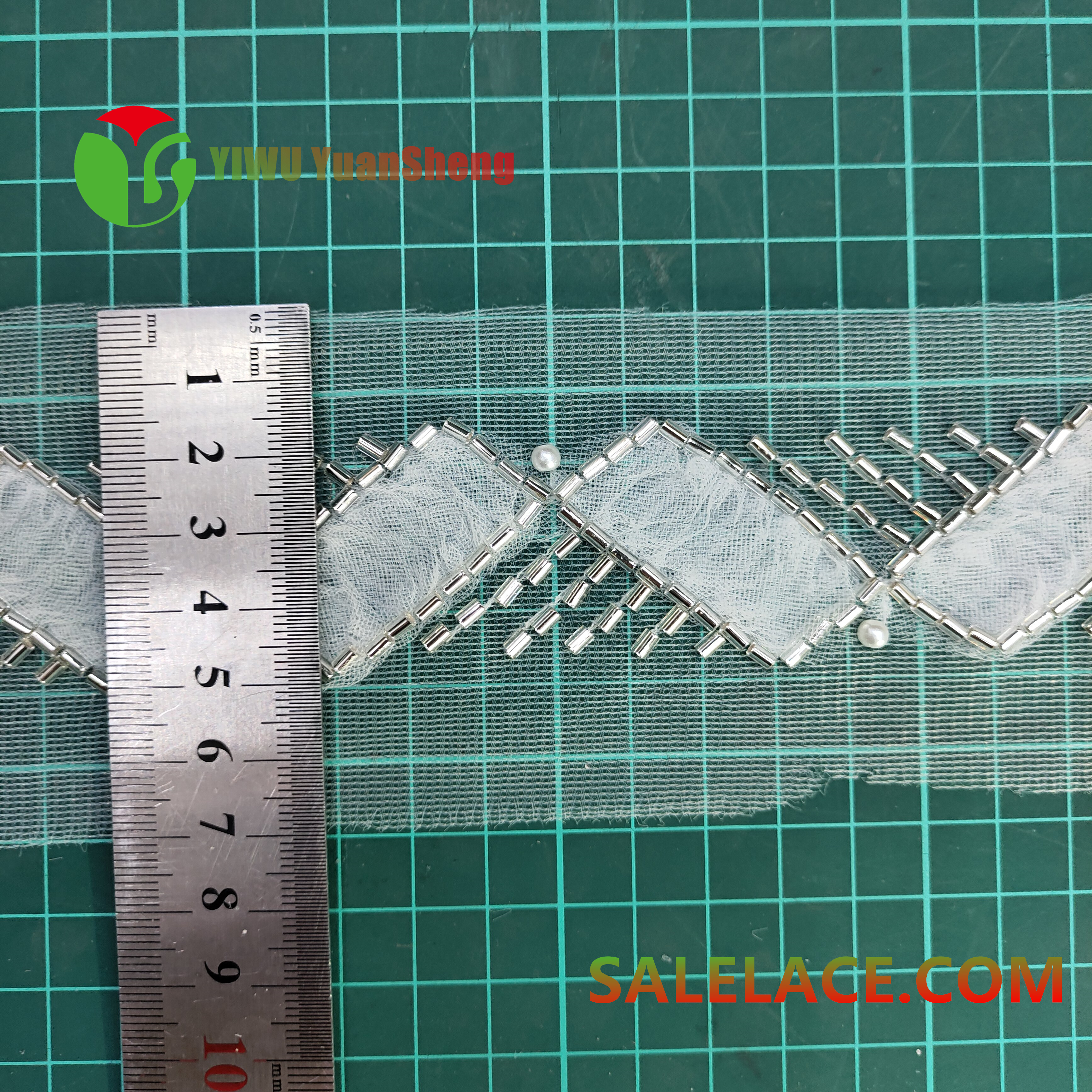 Glass bead mesh lace YS4683#
