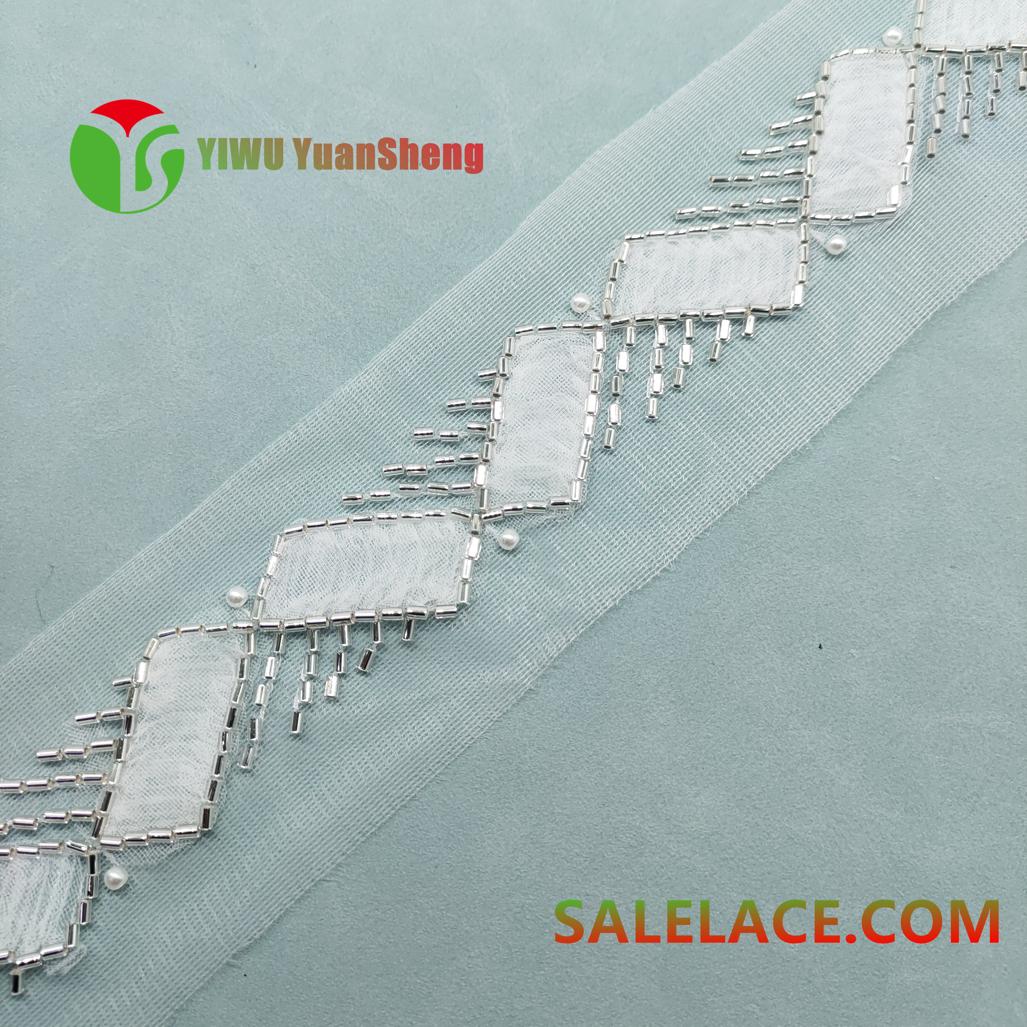 Glass bead mesh lace YS4683#