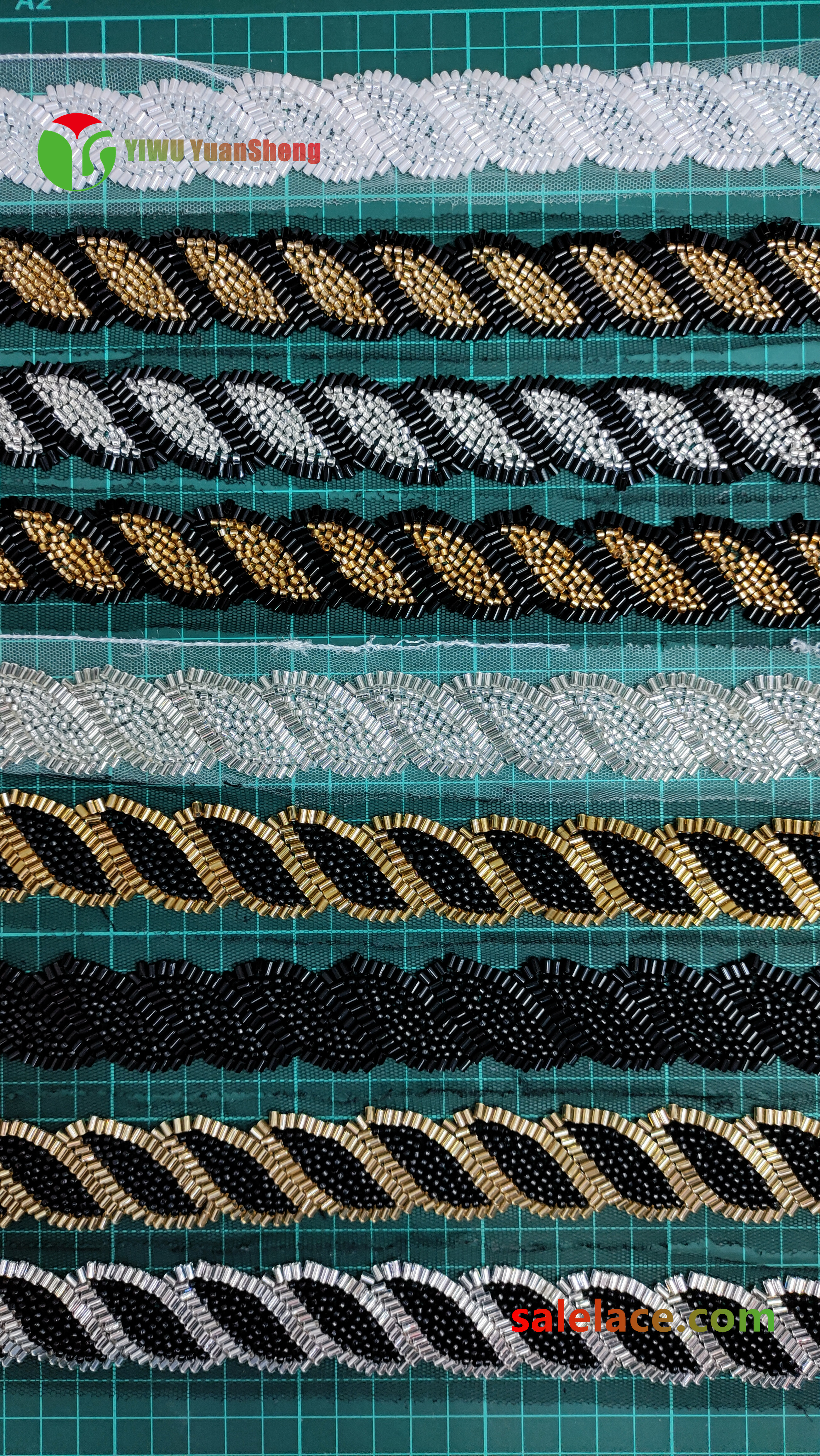 Glass bead mesh lace YS4020#