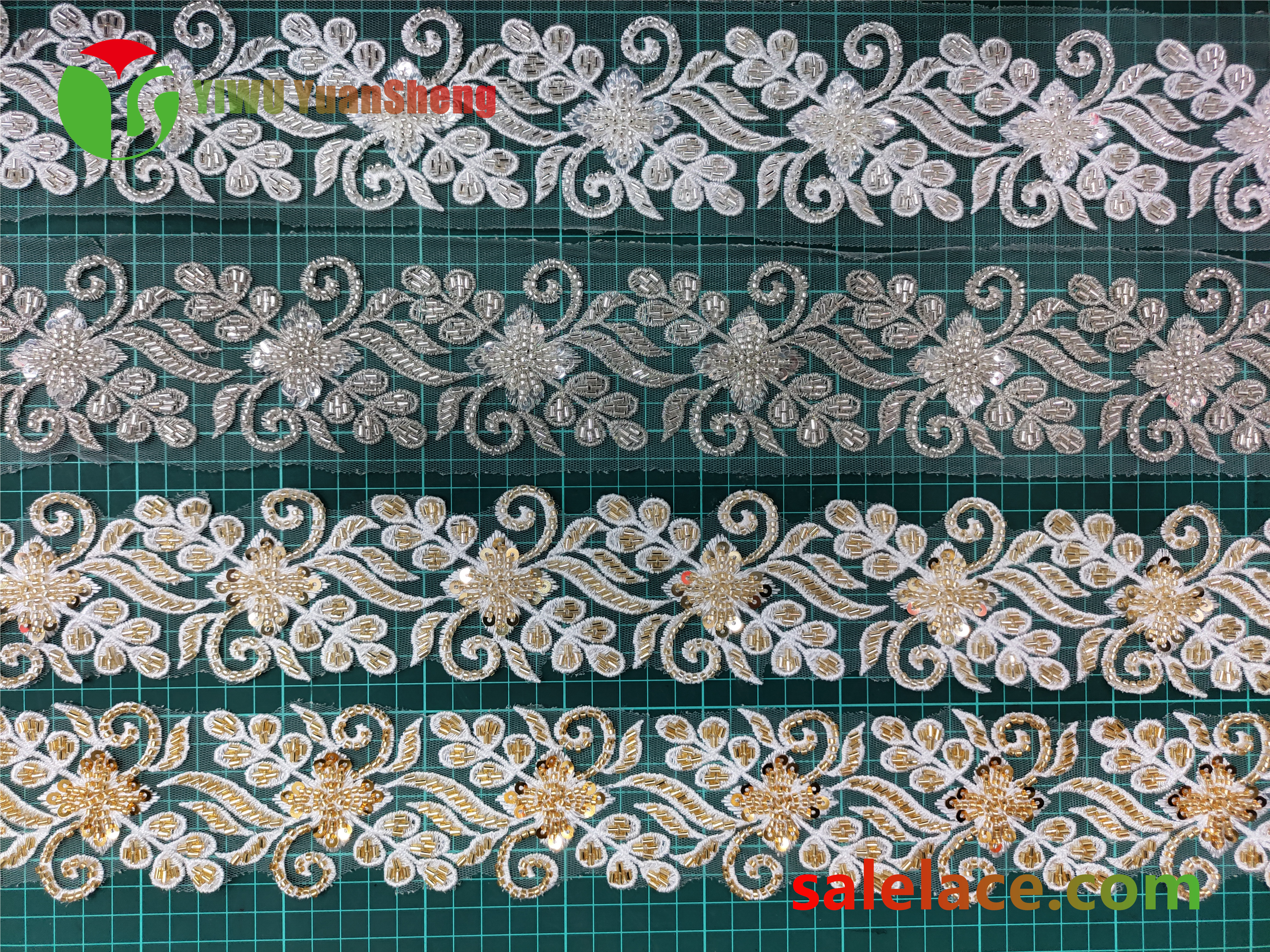 Glass bead mesh lace YS4026#