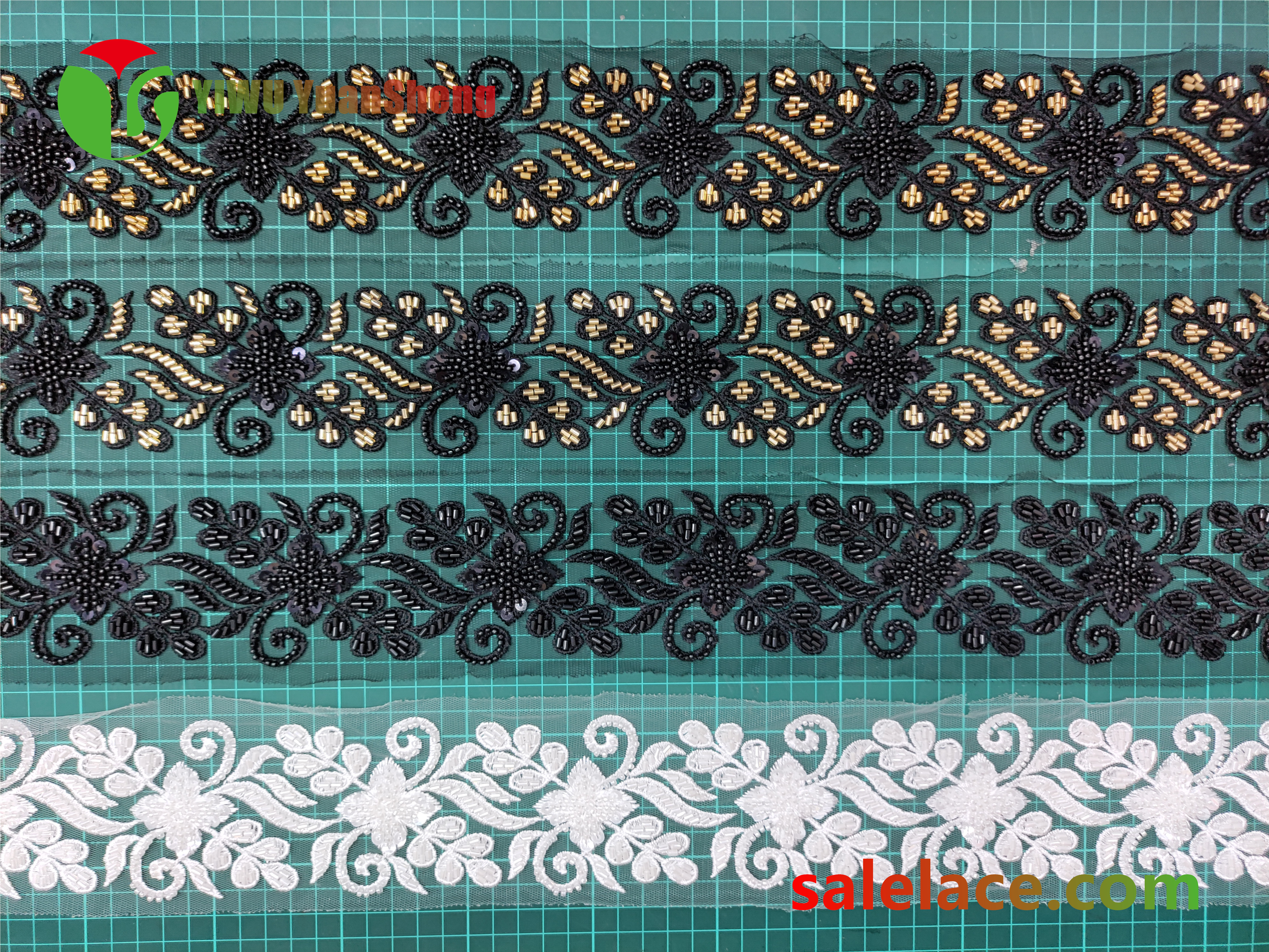 Glass bead mesh lace YS4026#