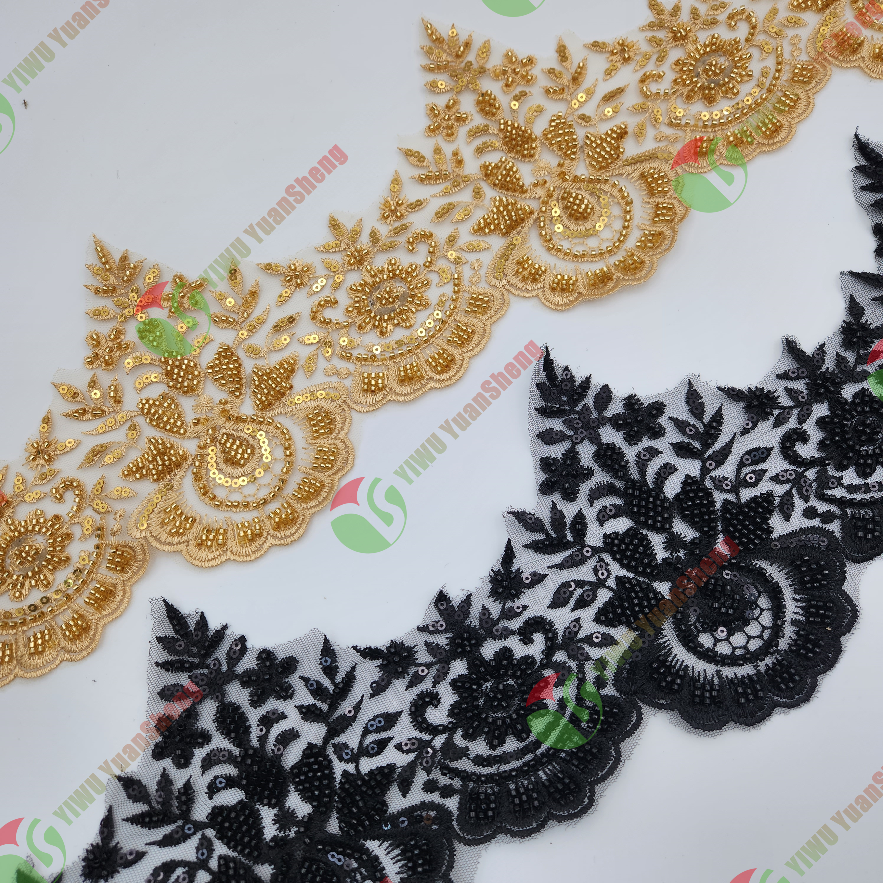 Glass bead mesh lace YS5106#