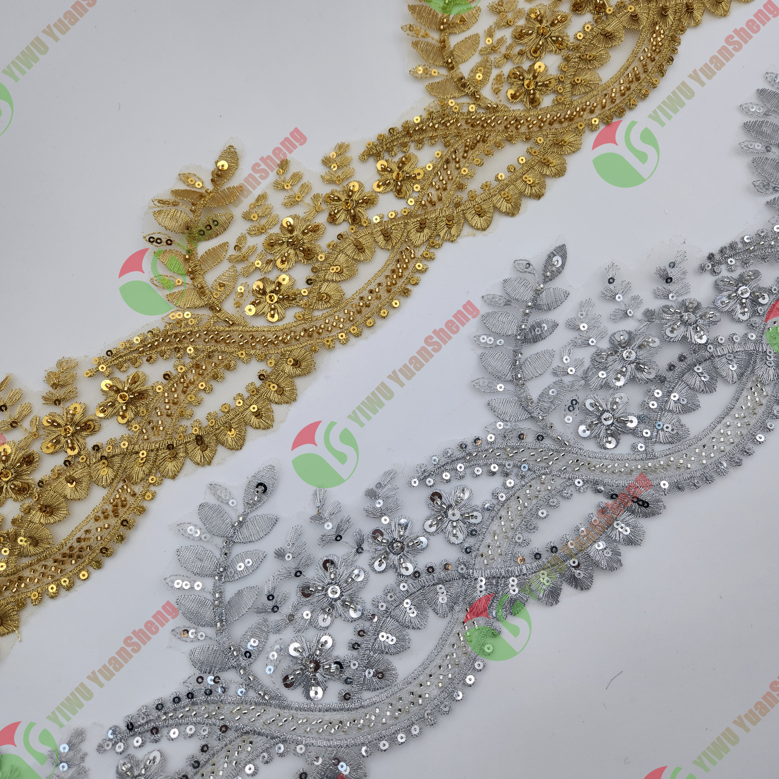 Glass bead mesh lace YS51010#