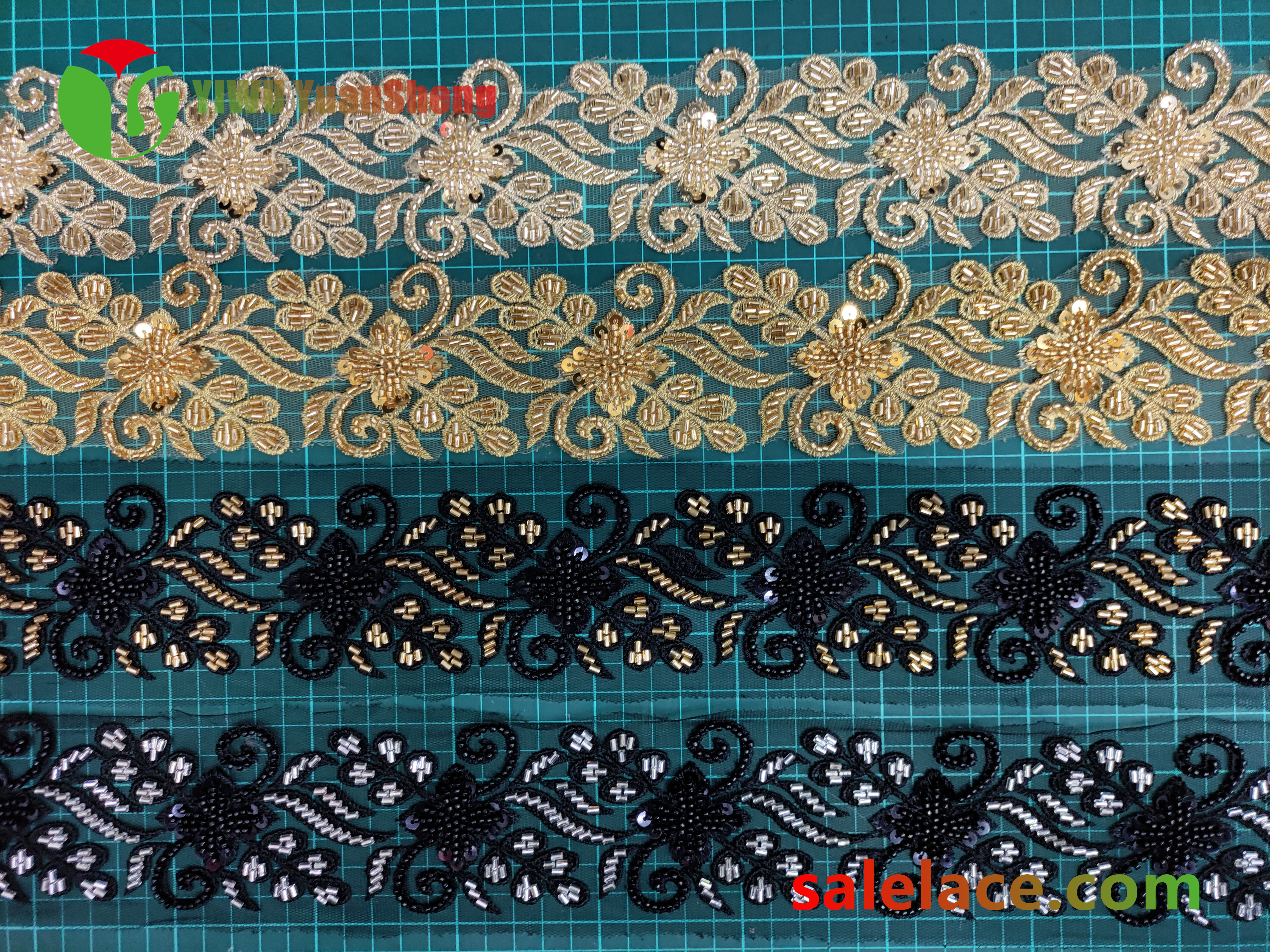 Glass bead mesh lace YS4026#