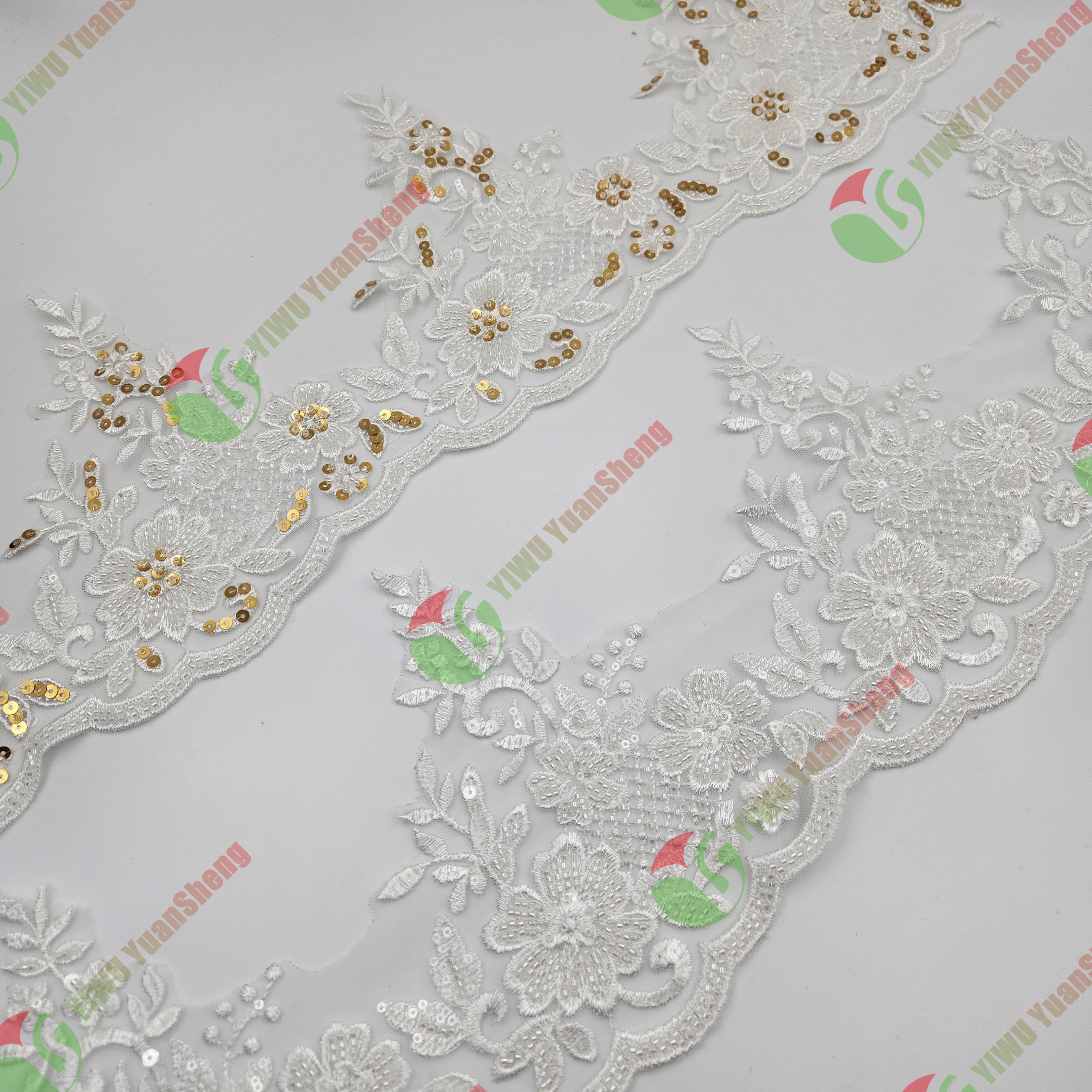 Glass bead mesh lace YS5114#