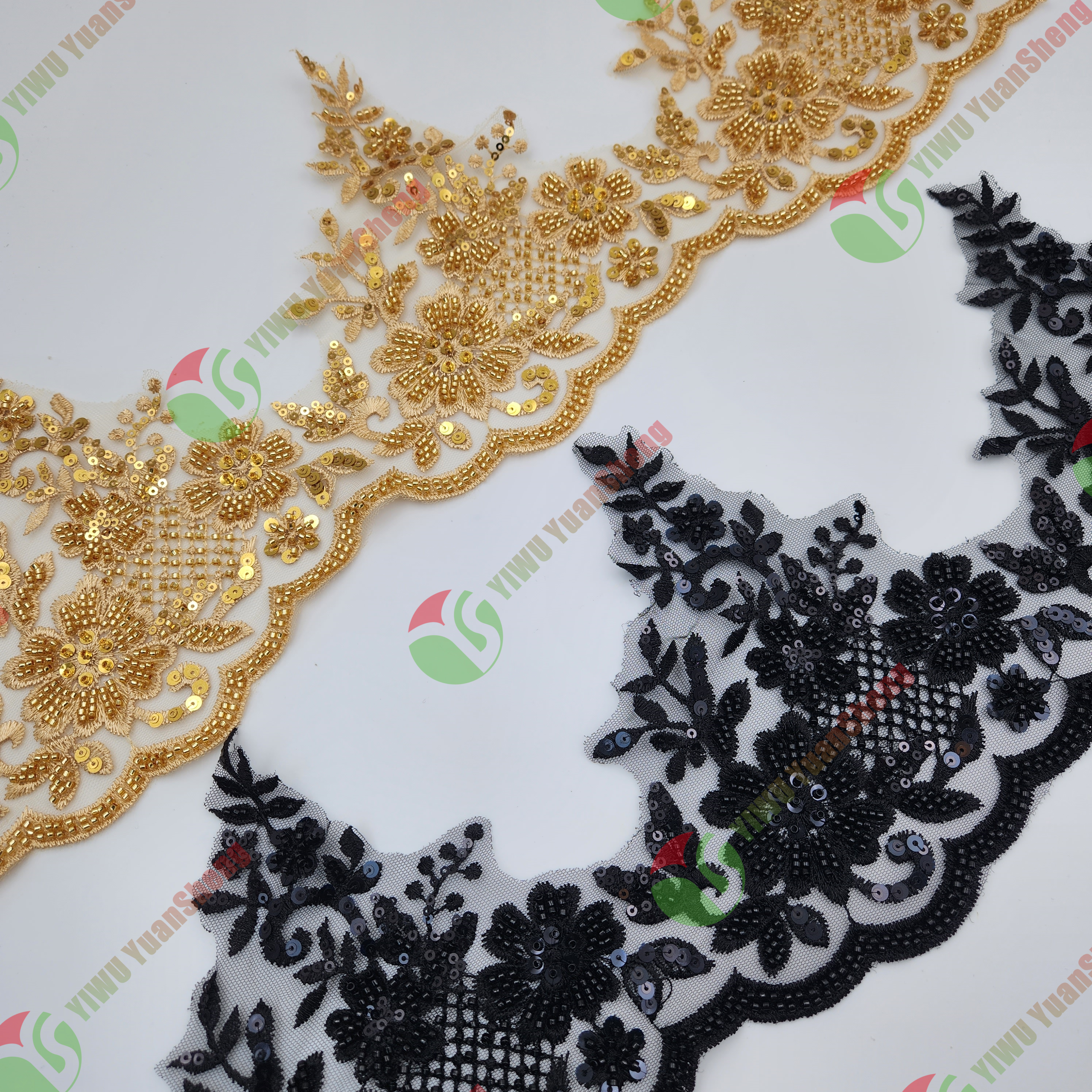 Glass bead mesh lace YS5114#