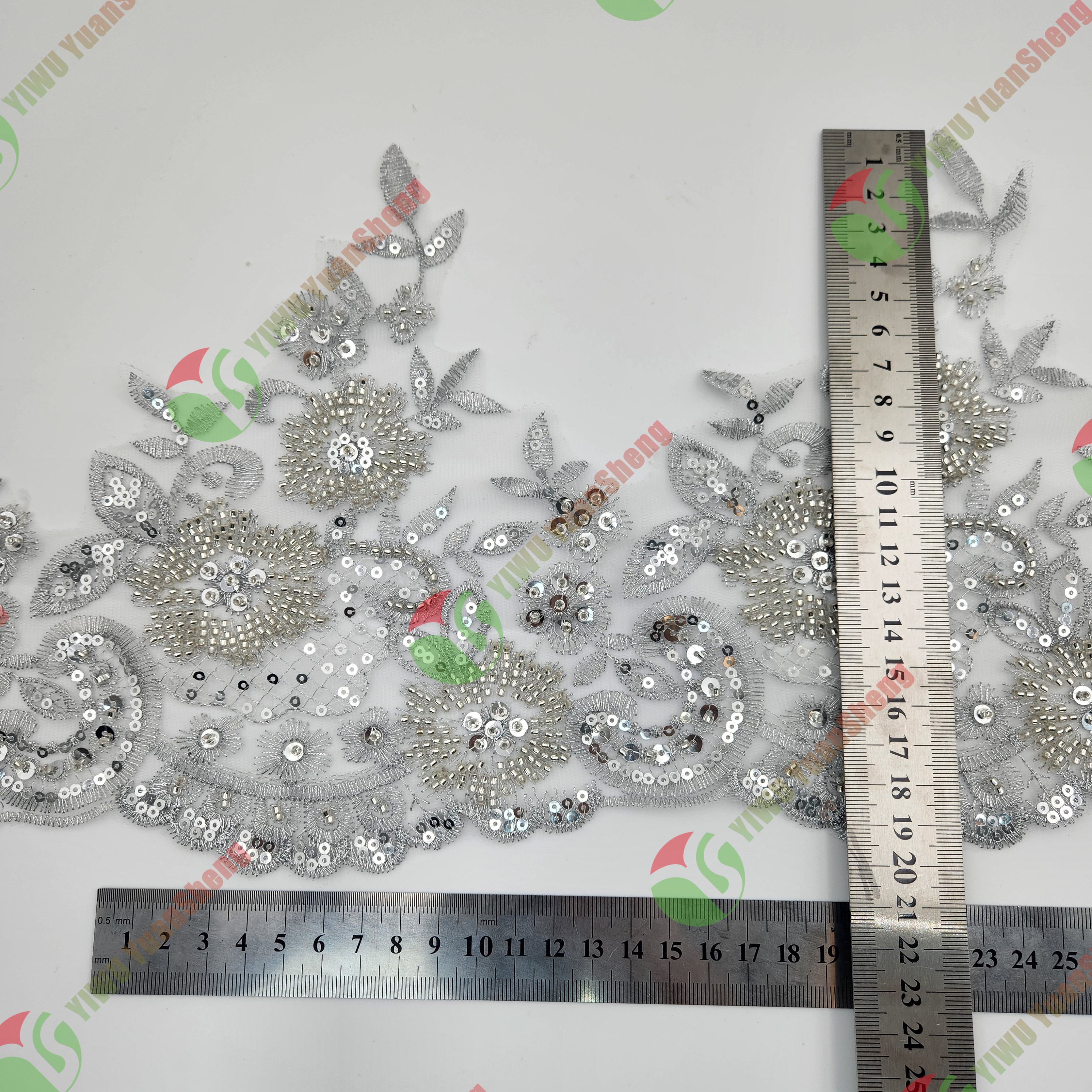 Glass bead mesh lace YS5114#