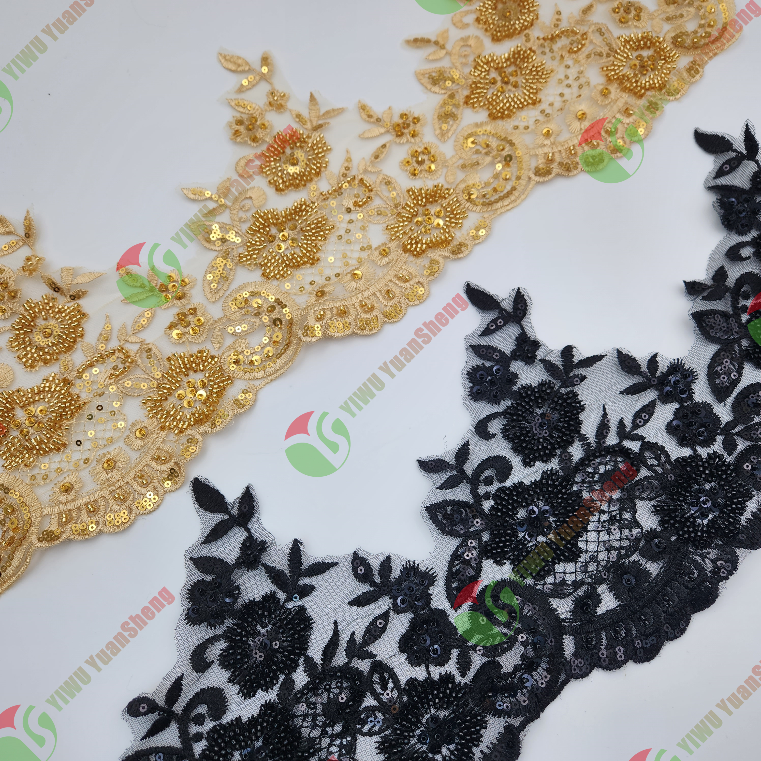 Glass bead mesh lace YS5114#