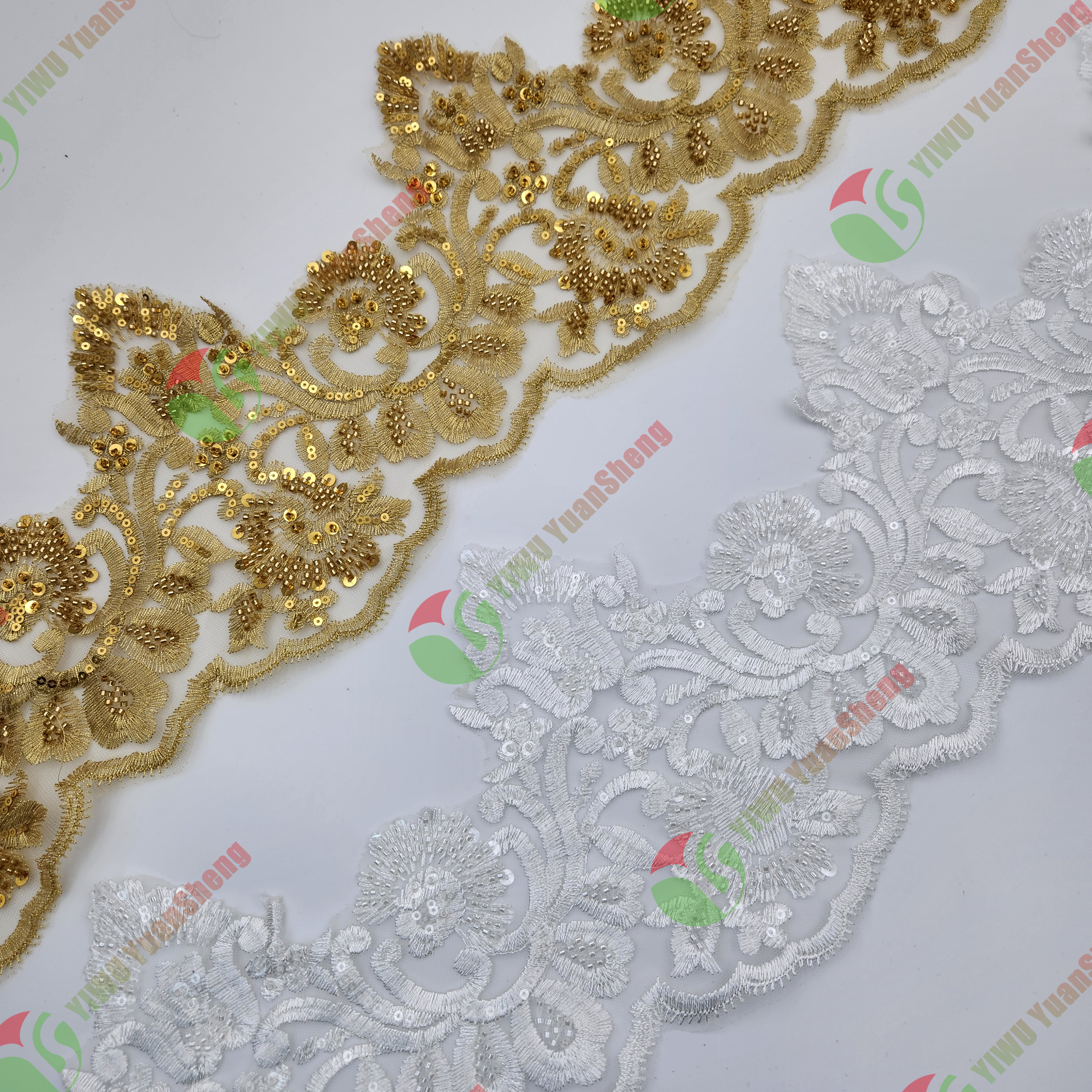 Glass bead mesh lace YS5121#