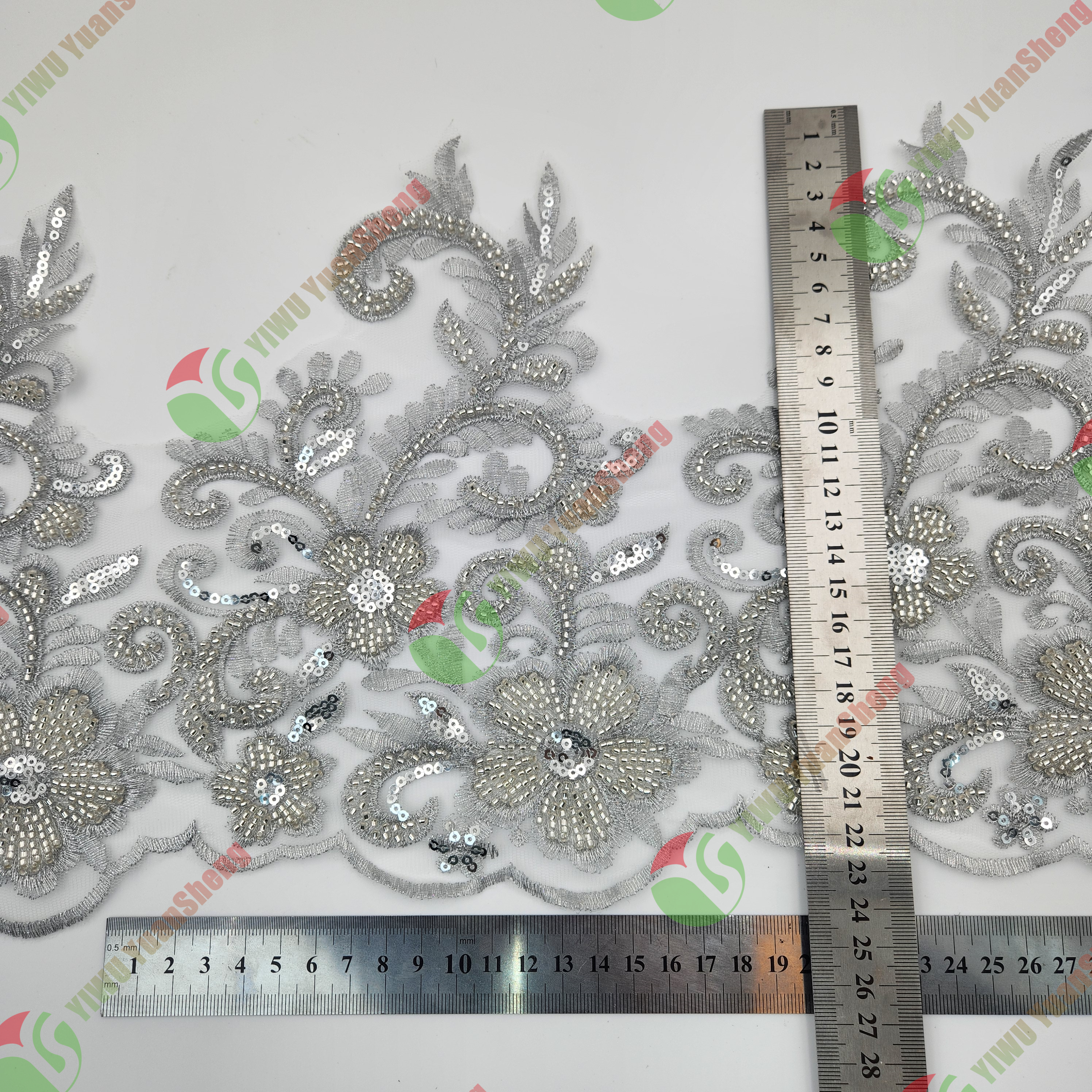 Glass bead mesh lace YS5126#