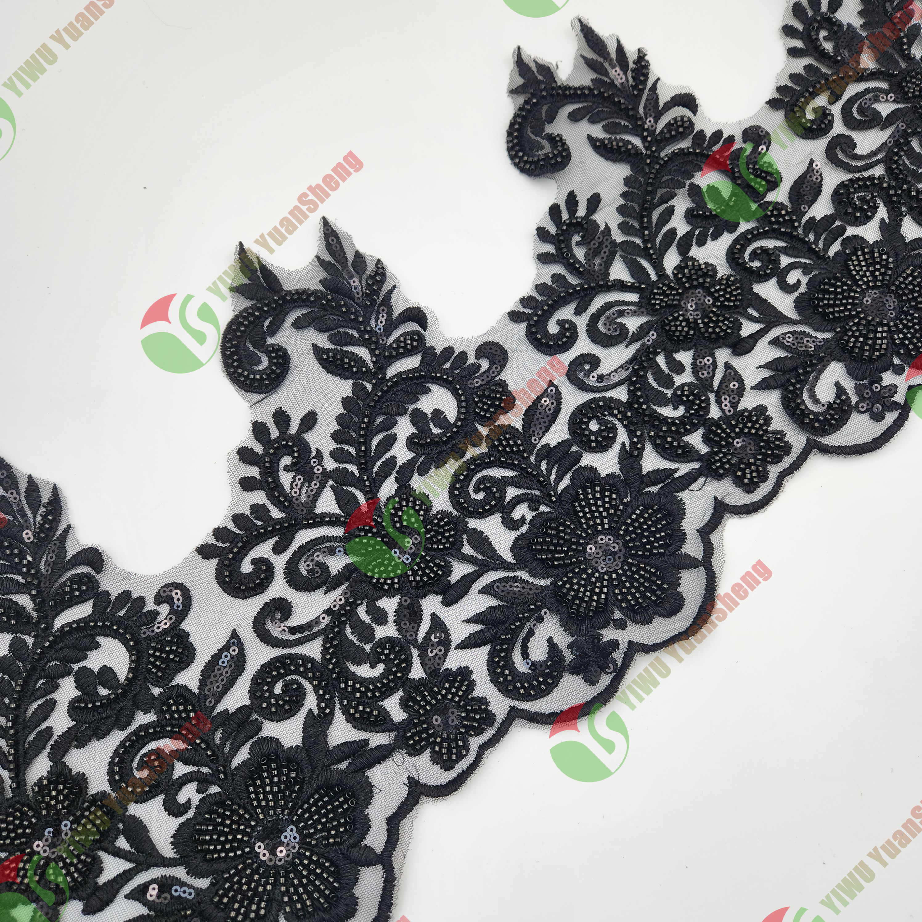 Glass bead mesh lace YS5126#