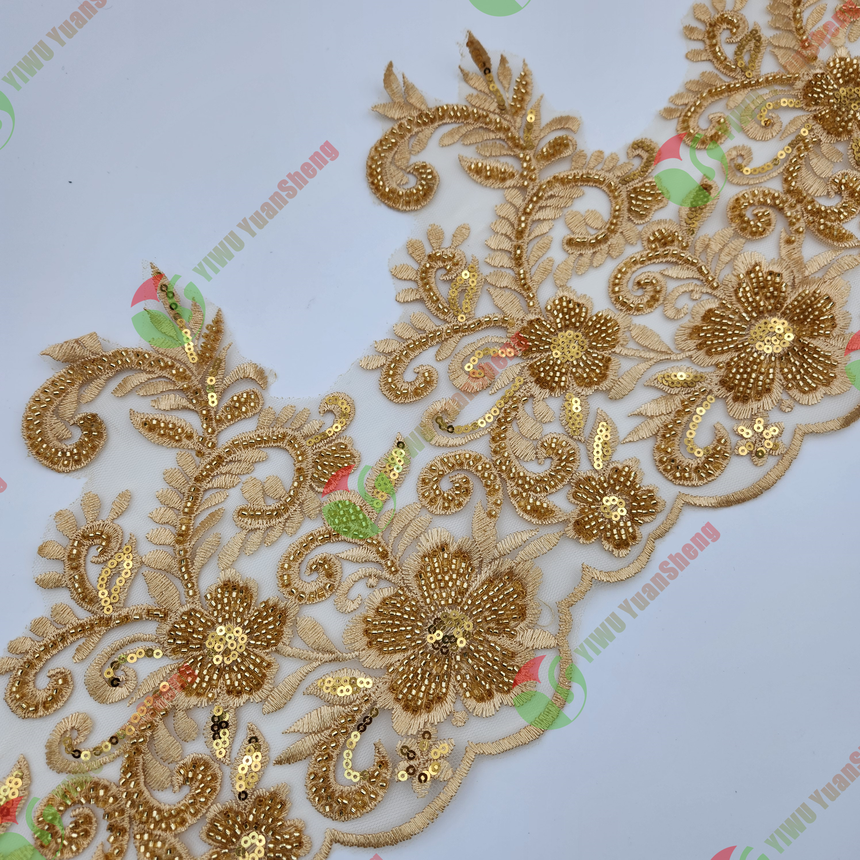 Glass bead mesh lace YS5126#