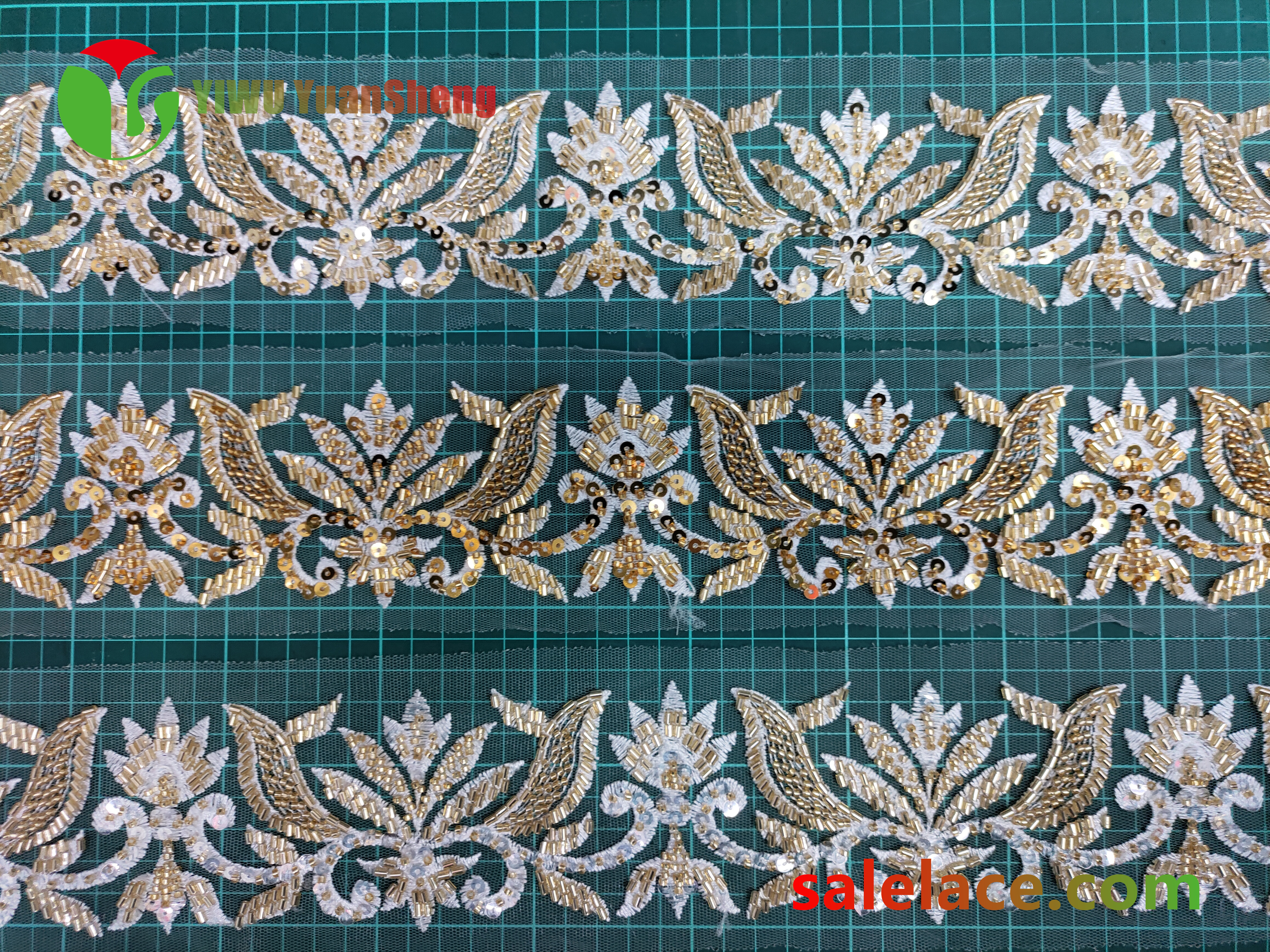 Glass bead mesh lace YS4030#