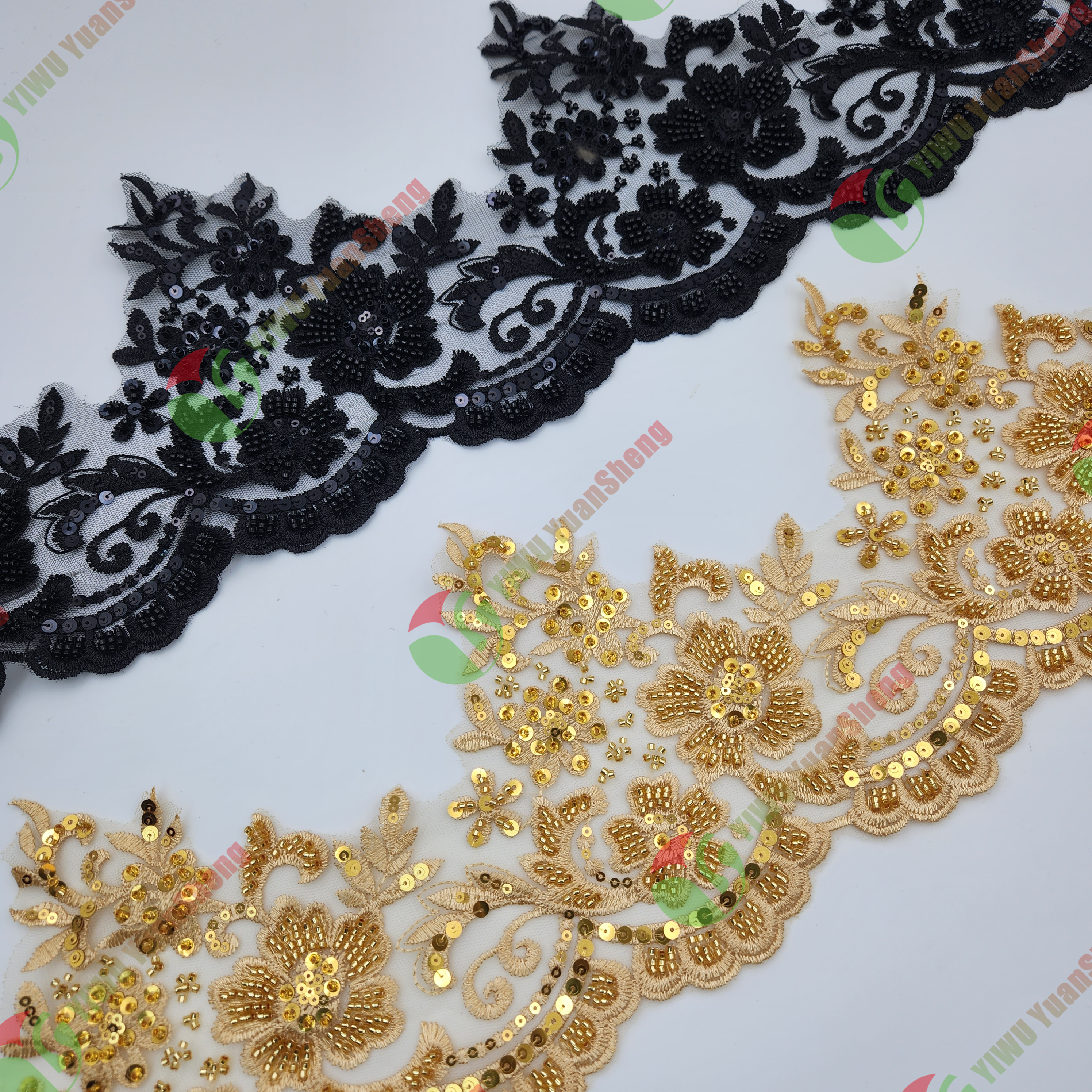 Glass bead mesh lace YS5130#