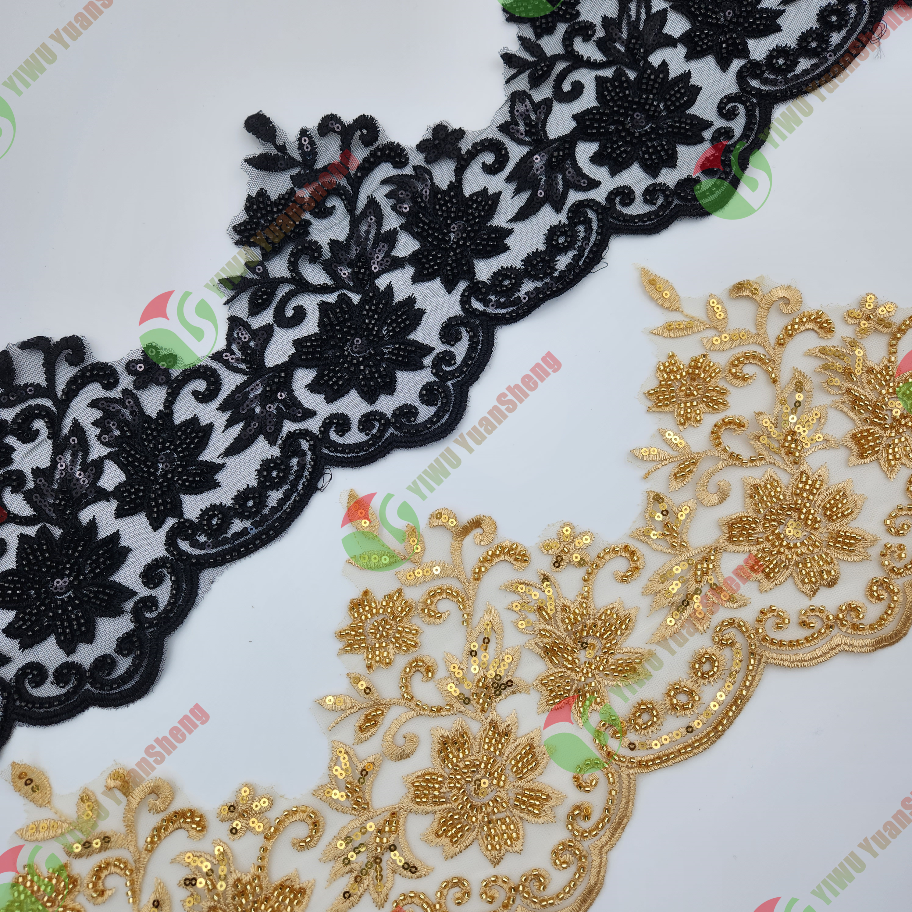 Glass bead mesh lace YS5133#
