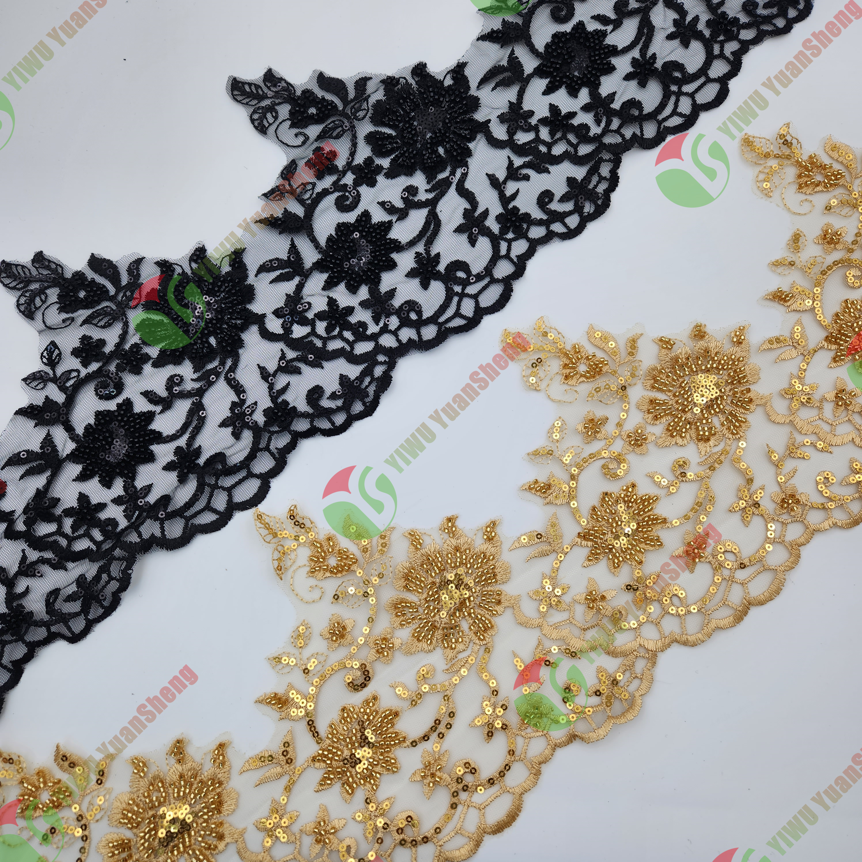 Glass bead mesh lace YS5136#