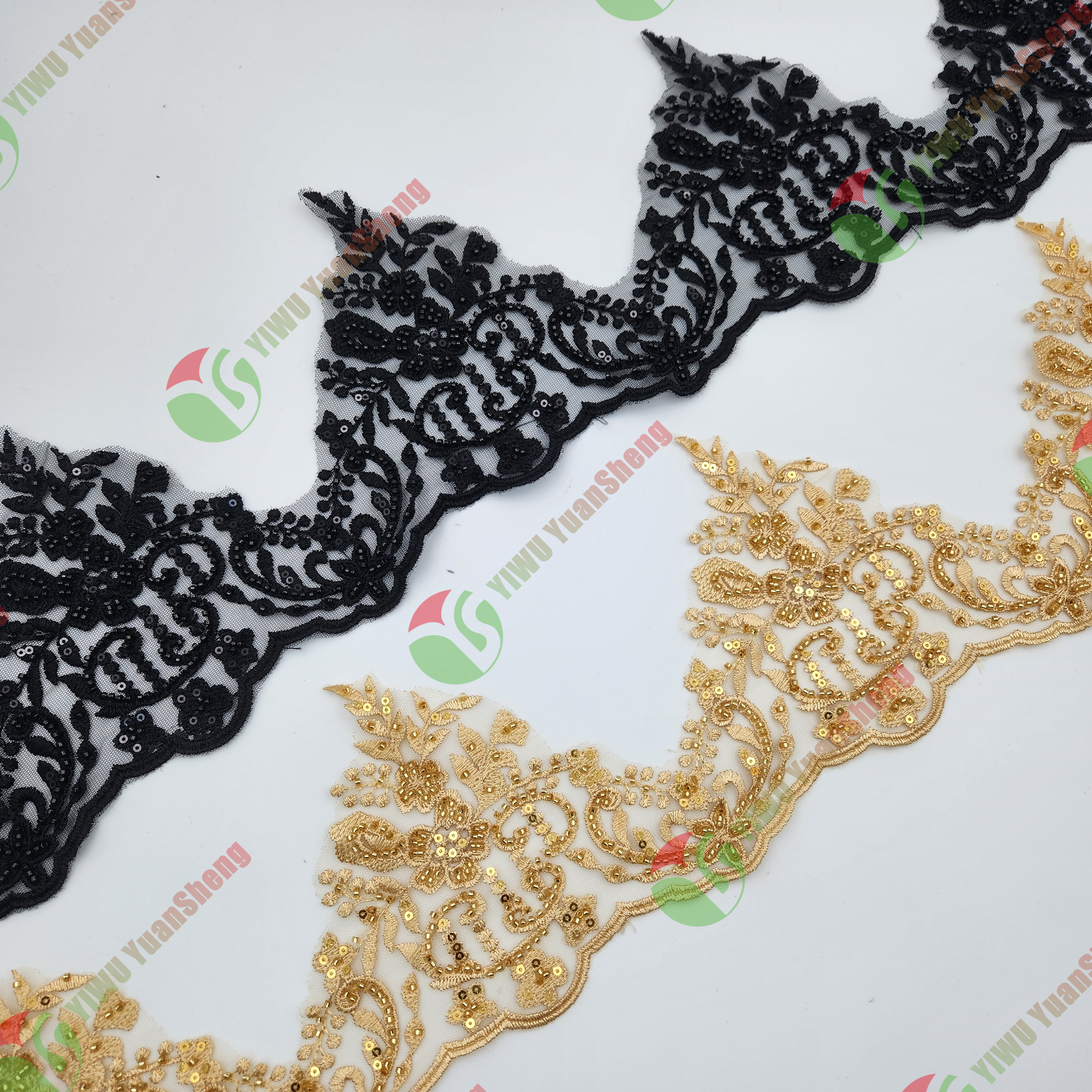 Glass bead mesh lace YS5139#